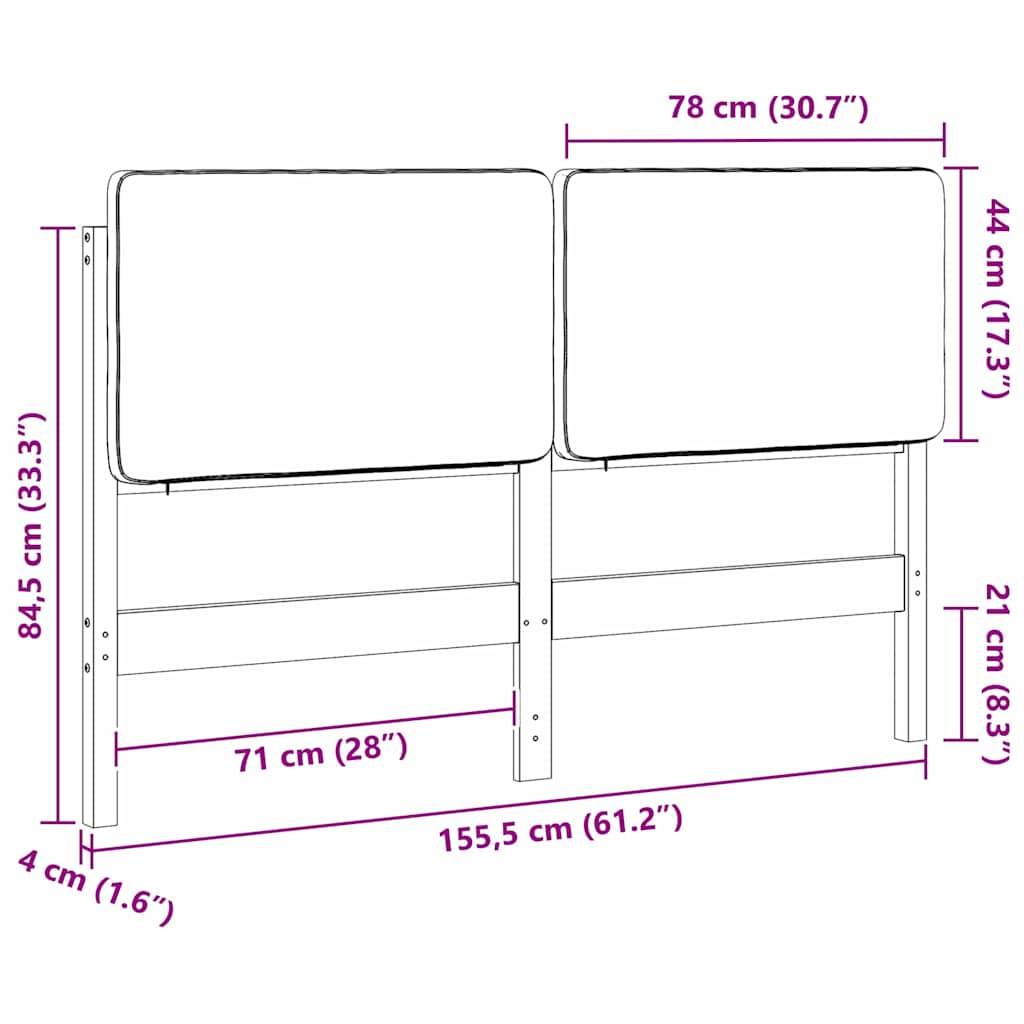 vidaXL Gepolstertes Kopfteil mit Kopfteil Weiß und Hellgrau 150 cm