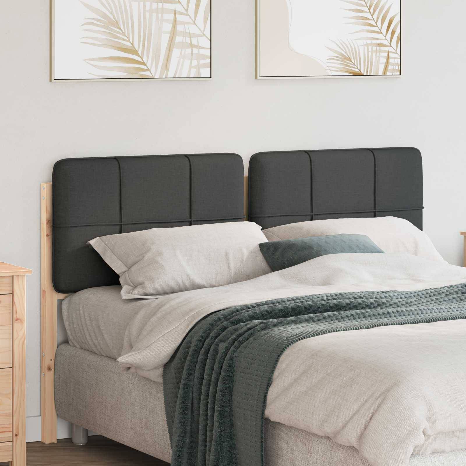 vidaXL Gepolstertes Kopfteil mit Kopfteil Braun und Dunkelgrau 120 cm