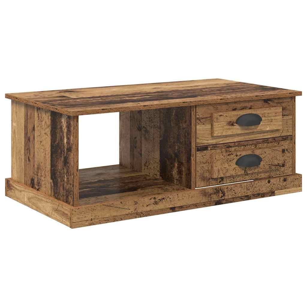 vidaXL Couchtisch mit Schubladen Altholz 90 x 50 x 35 cm Holzwerkstoff