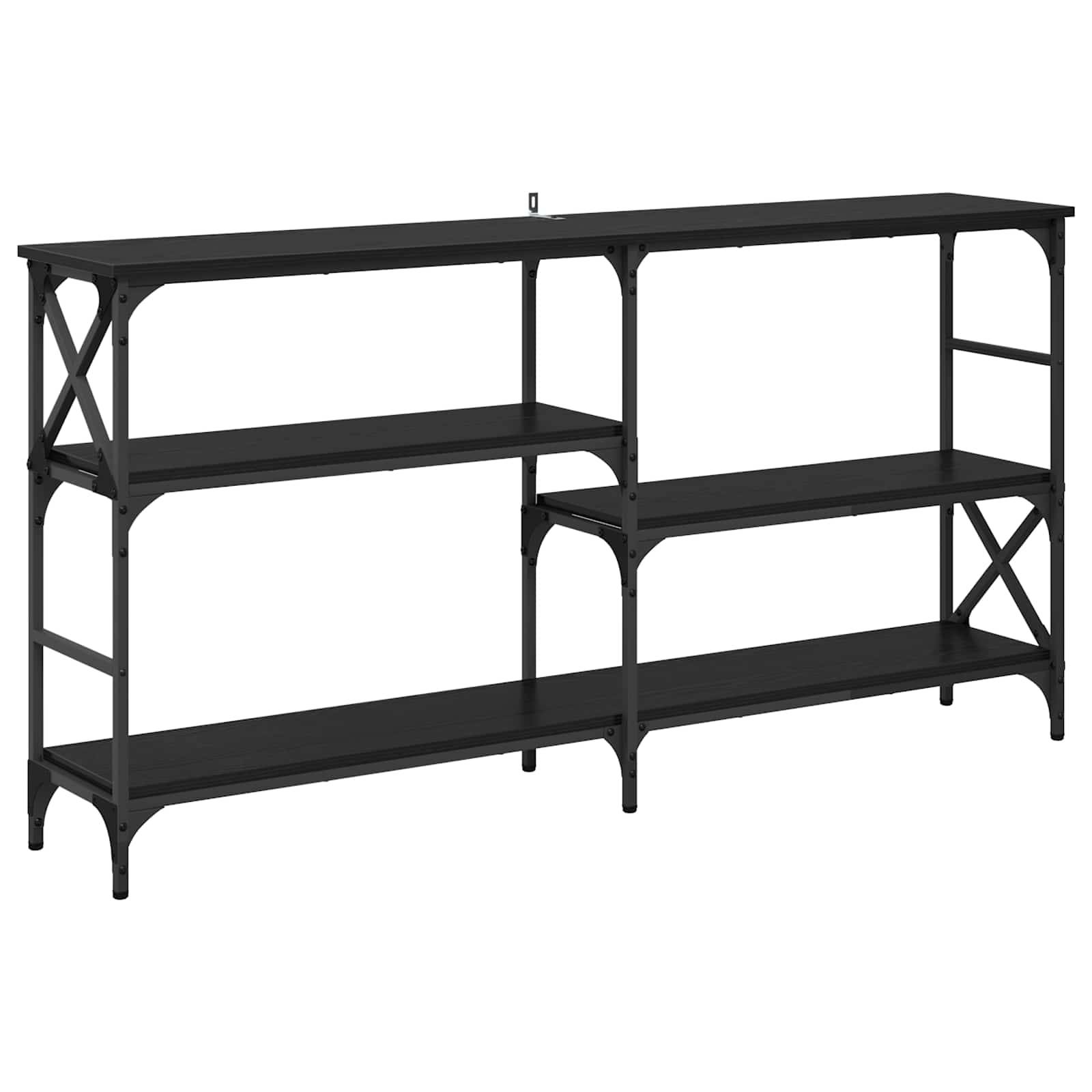 vidaXL Konsolentisch mit Regal Schwarz Eichen-Optik 150 x 29 x 76,5 cm