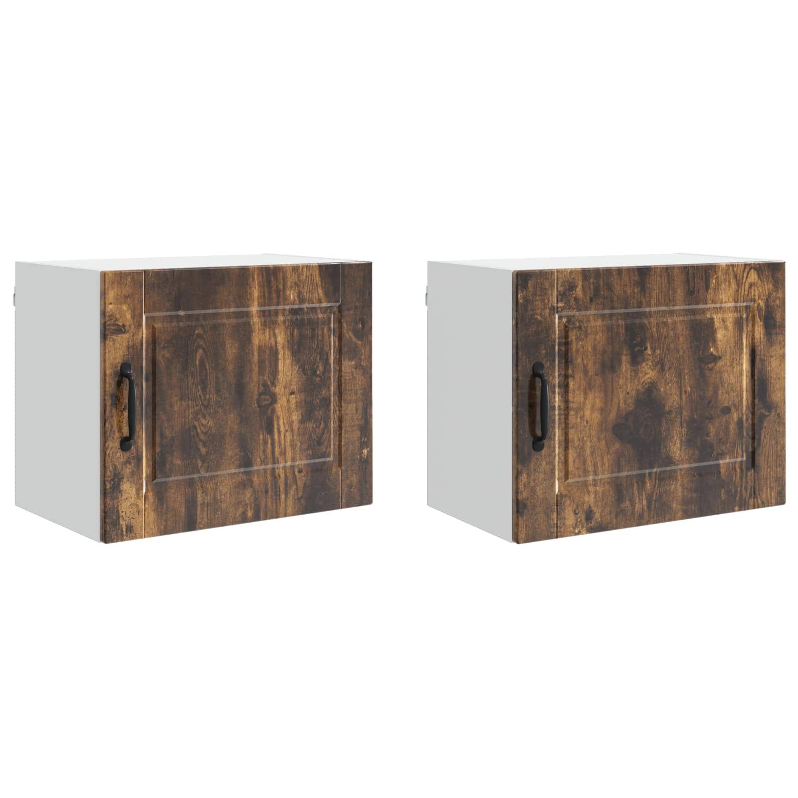 vidaXL Küchenschrank mit Regal 2 pcs Geräucherte Eiche 50 x 31 x 40 cm