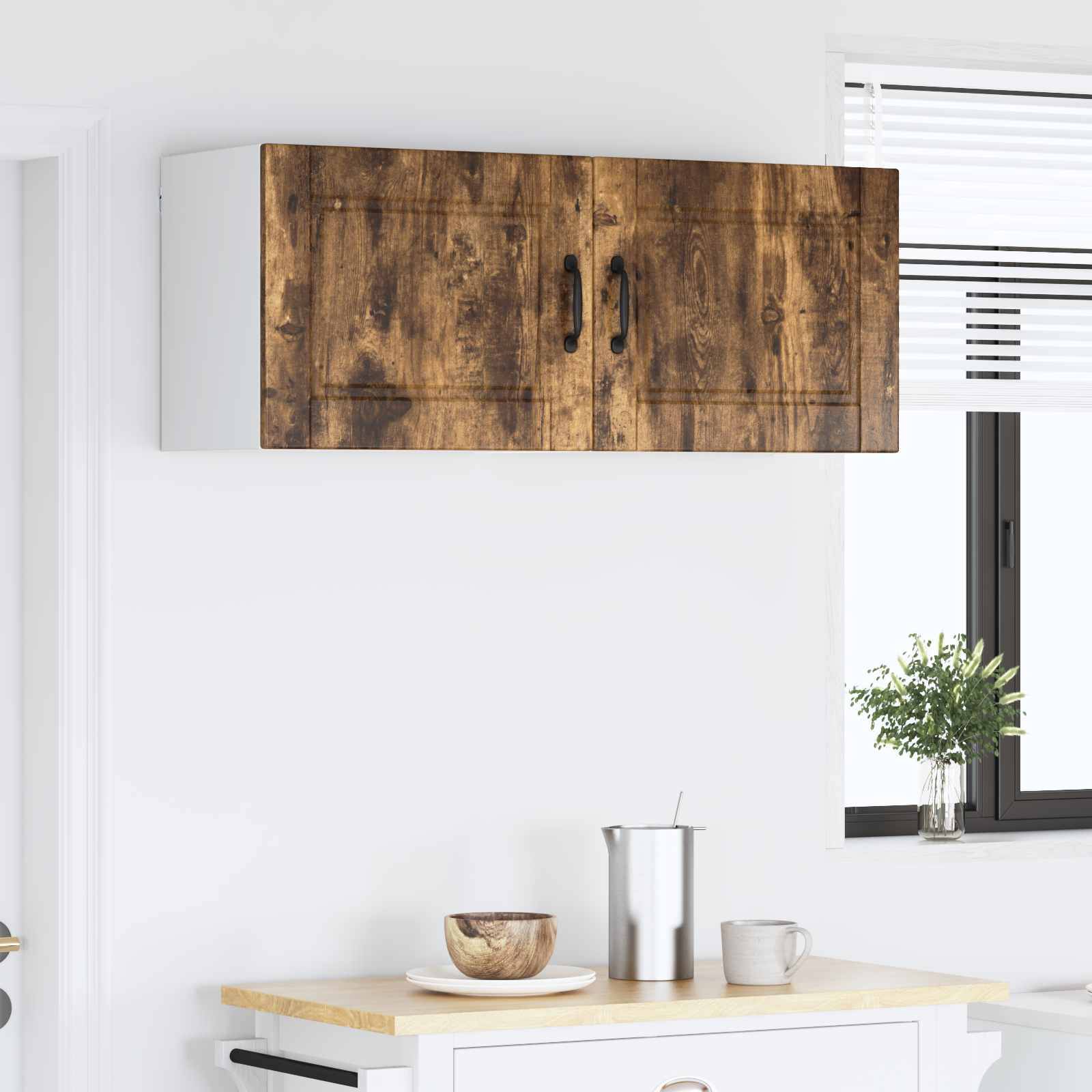vidaXL Küchenschrank mit Regal 2 pcs Geräucherte Eiche 50 x 31 x 40 cm