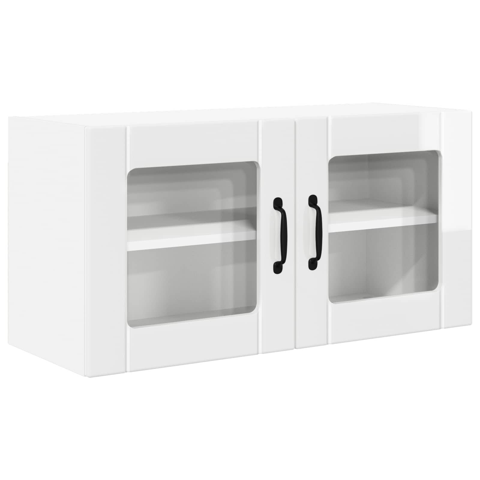 vidaXL Wandglas-Schrank PORTO Hochglanz Weiß 80 x 31 x 40 cm