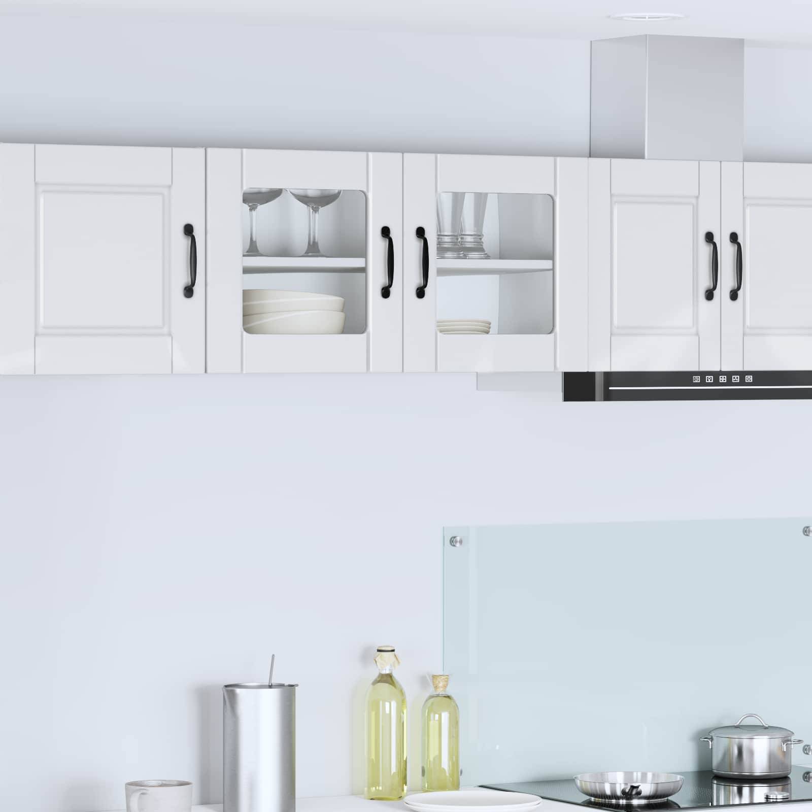 vidaXL Wandglas-Schrank PORTO Hochglanz Weiß 80 x 31 x 40 cm