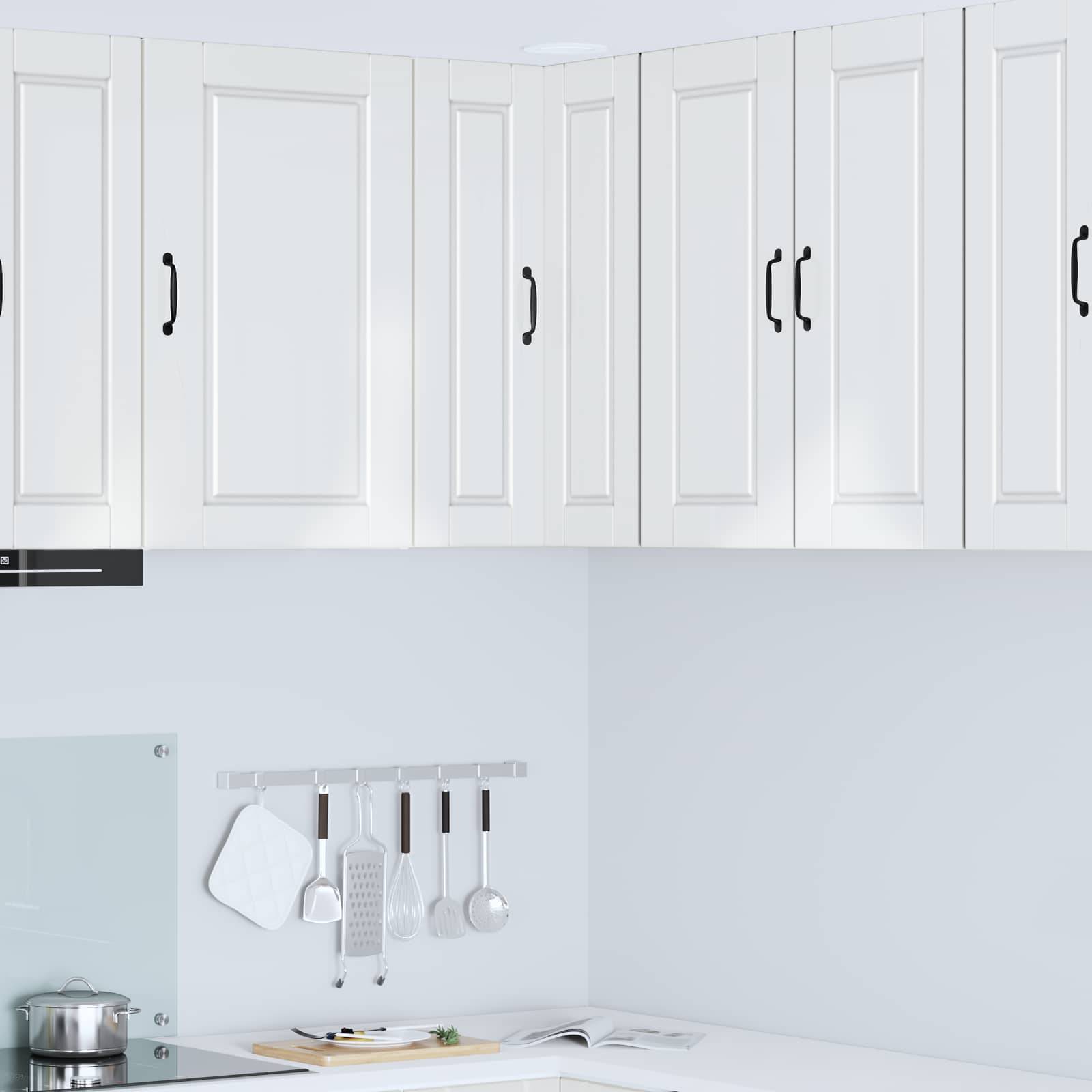 vidaXL Wand-Eckschrank PORTO Hochglanz Weiß 57 x 57 x 80 cm