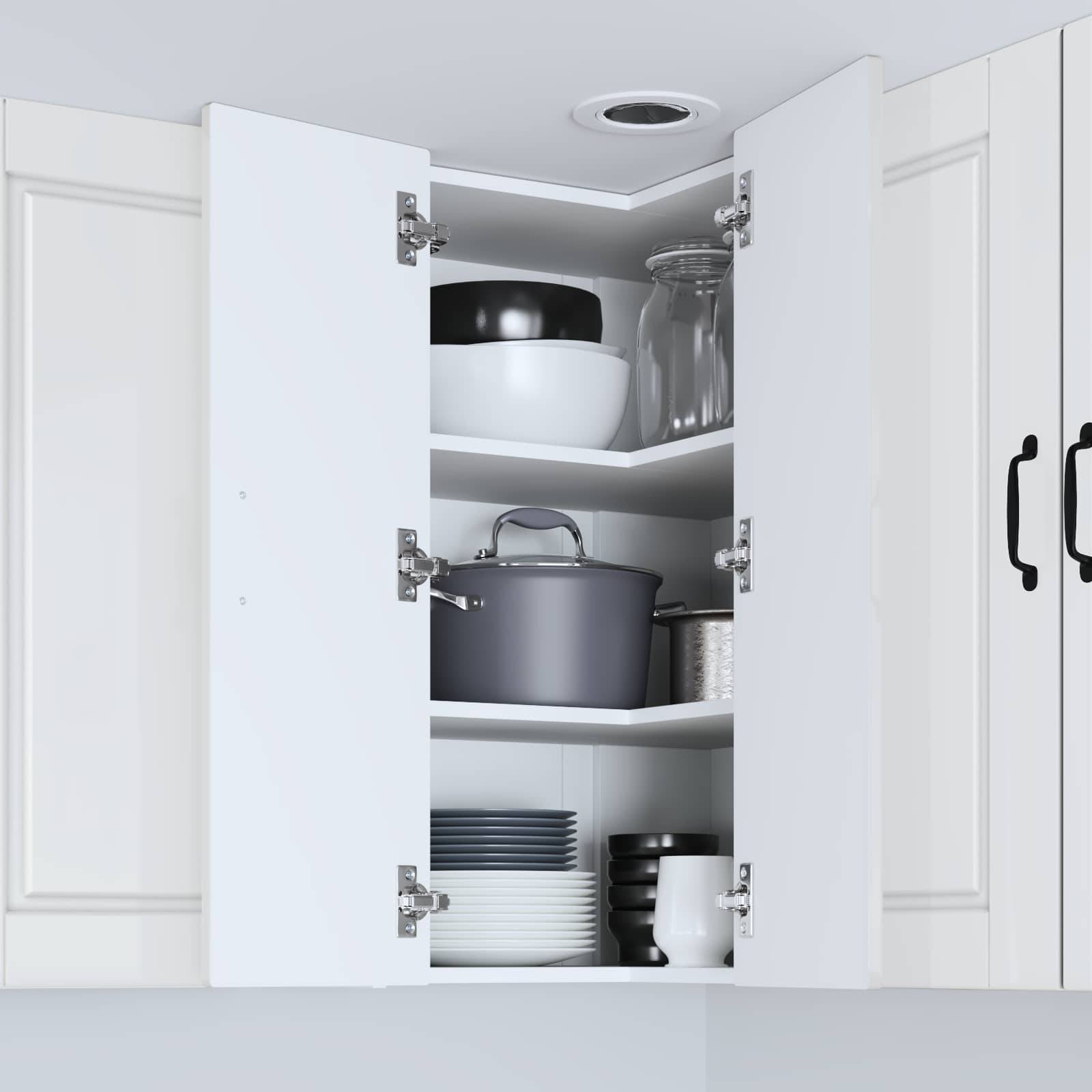 vidaXL Wand-Eckschrank PORTO Hochglanz Weiß 57 x 57 x 80 cm