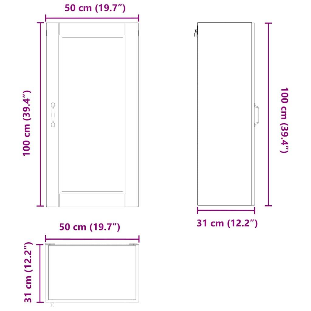 vidaXL Wandschrank PORTO Sonoma-Eiche 50 x 31 x 100 cm Holzwerkstoff