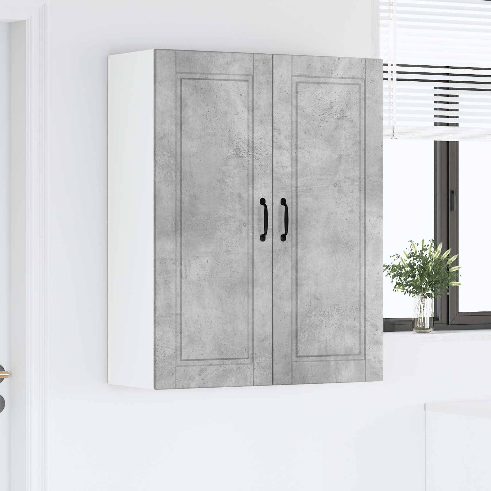 vidaXL Wandschrank PORTO Beton Grau 80 x 31 x 100 cm Holzwerkstoff