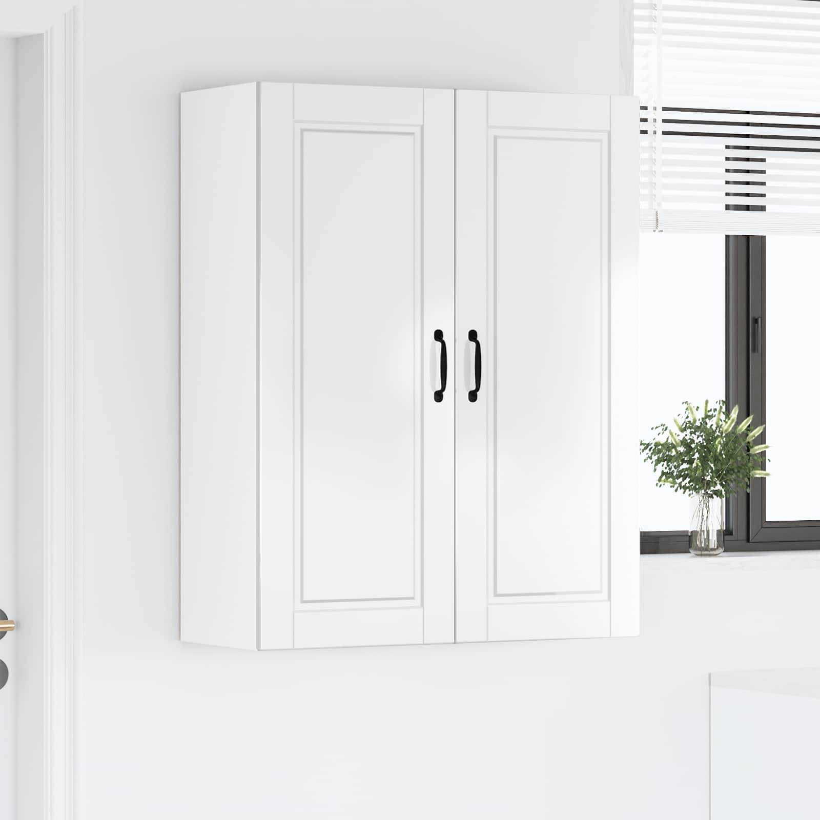 vidaXL Wandschrank PORTO Hochglanz Weiß 80 x 31 x 100 cm Holzwerkstoff