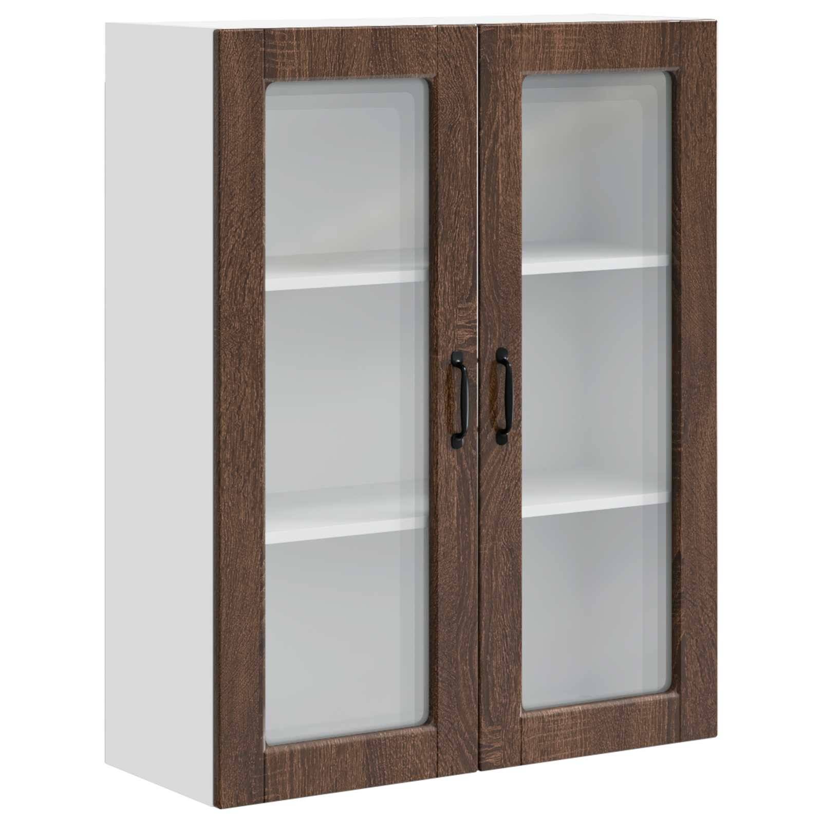 vidaXL Wandglas-Schrank PORTO Braun Eichen-Optik 80 x 31 x 100 cm