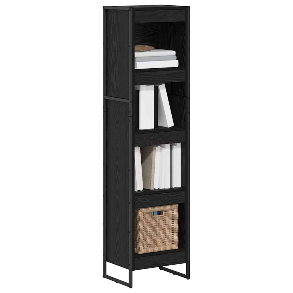 vidaXL Bücherregal Schwarz Eichen-Optik 40 x 30 x 155 cm Holzwerkstoff