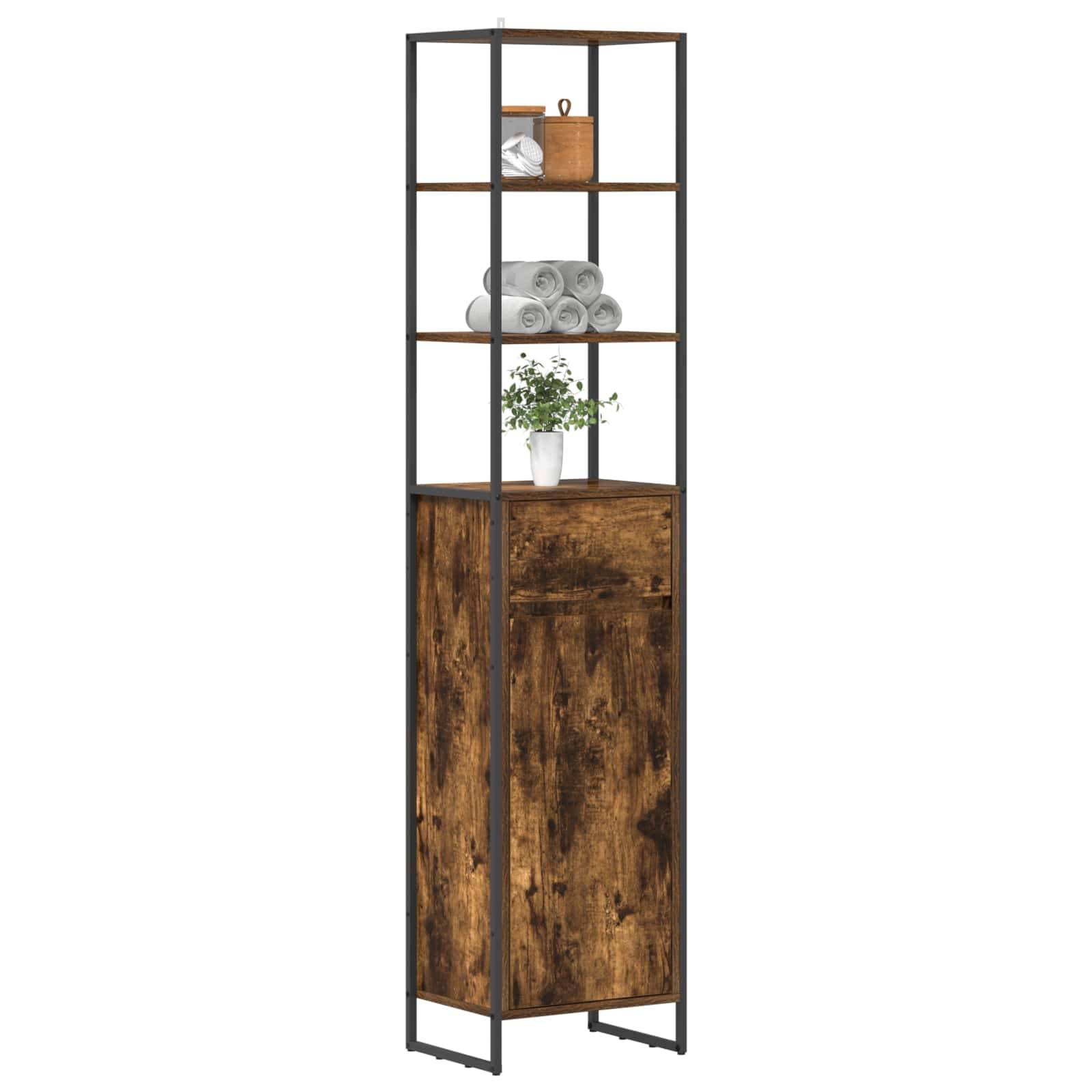 vidaXL Badezimmerschrank Raucharbe 40 x 30 x 180 cm Holzwerkstoff