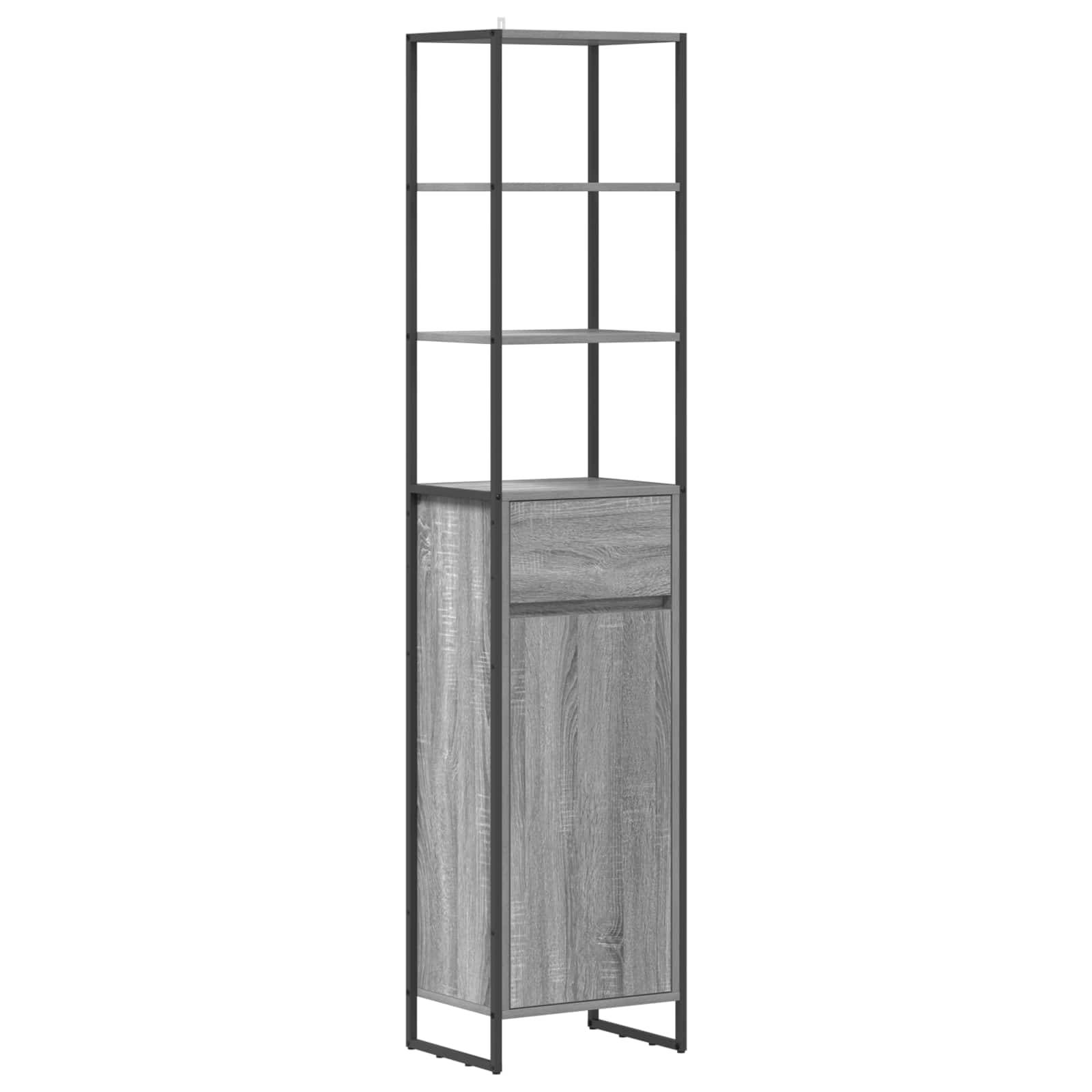vidaXL Badezimmerschrank Graues Sonoma 40 x 30 x 180 cm Holzwerkstoff