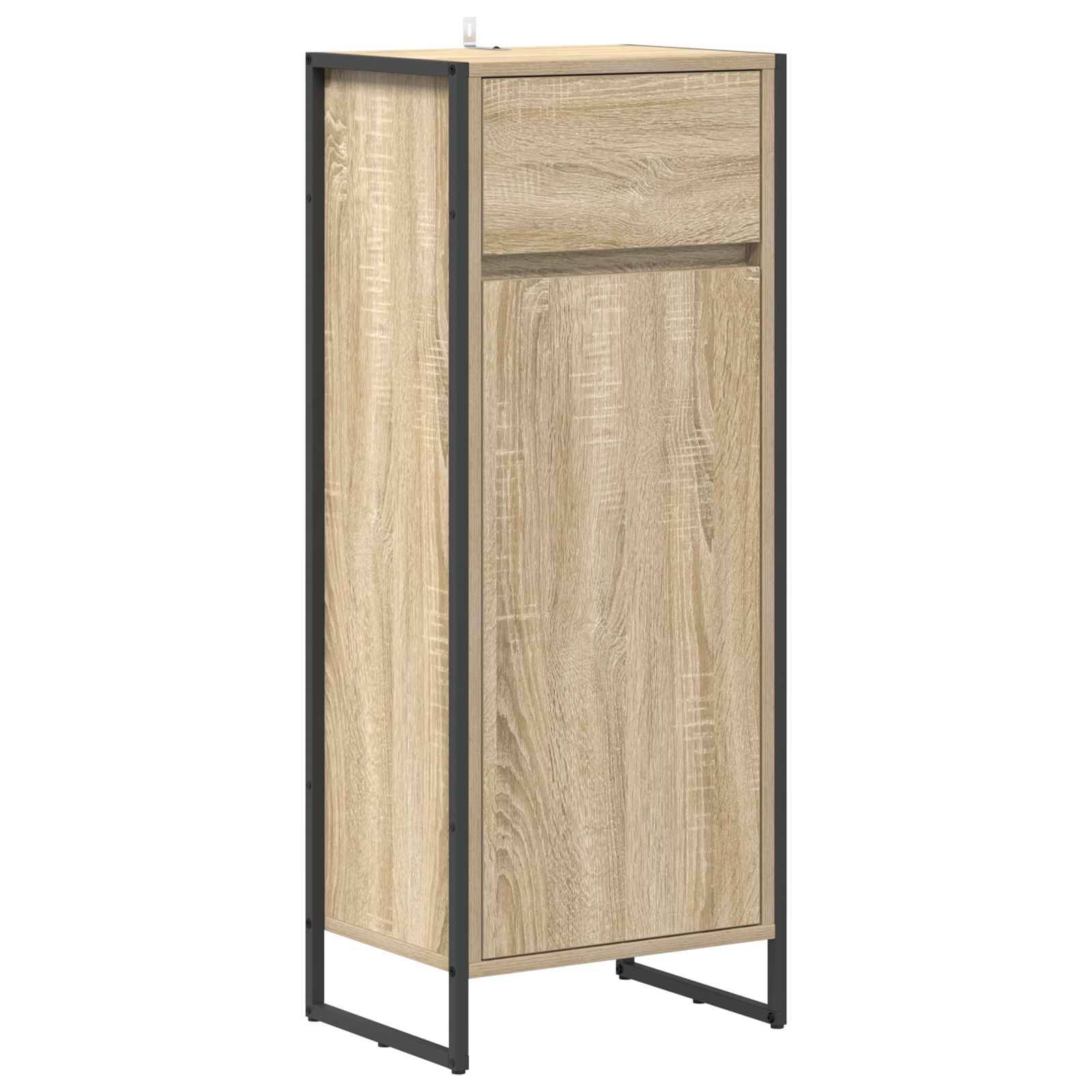 vidaXL Badezimmerschrank mit Tür Sonoma 40 x 30 x 100 cm Holzwerkstoff