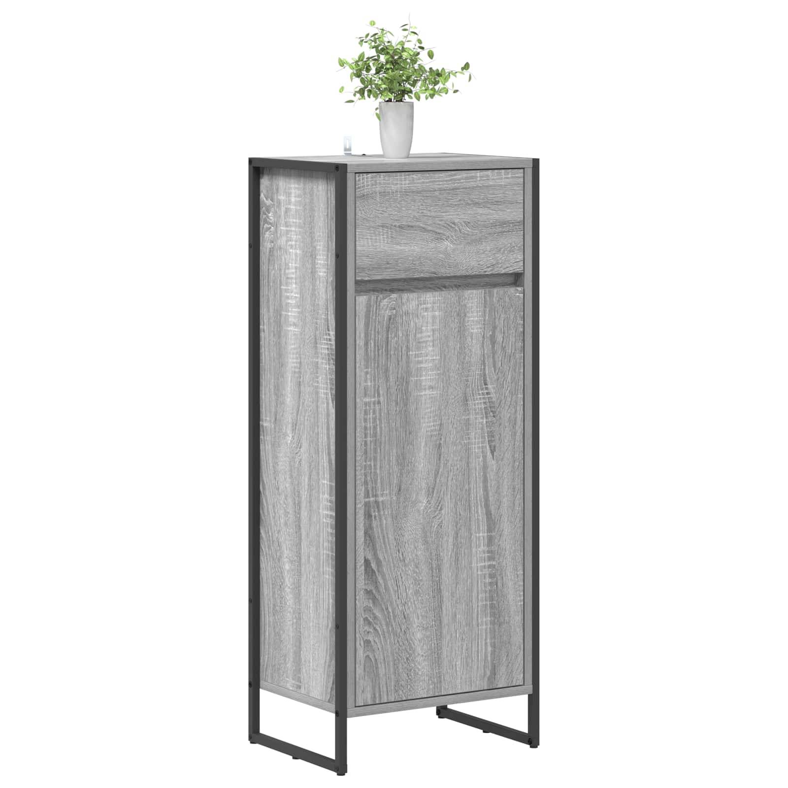 vidaXL Badezimmerschrank Graues Sonoma 40 x 30 x 100 cm Holzwerkstoff
