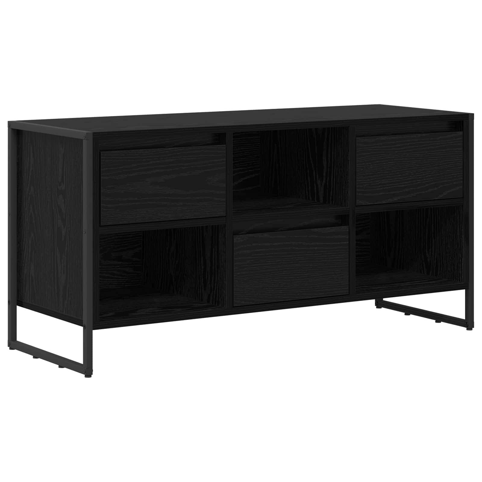 vidaXL TV-Schränk Schwarz Eichen-Optik 100 x 36 x 49,5 cm