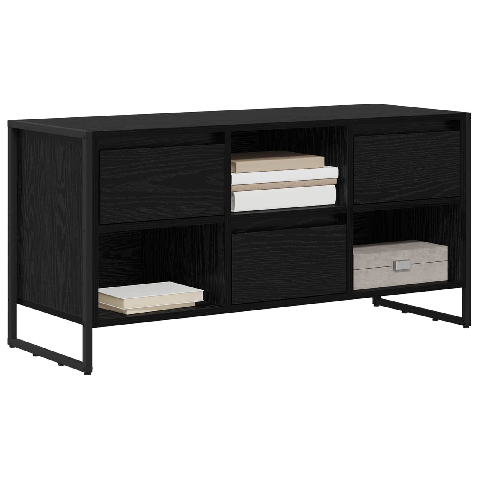 vidaXL TV-Schränk Schwarz Eichen-Optik 100 x 36 x 49,5 cm
