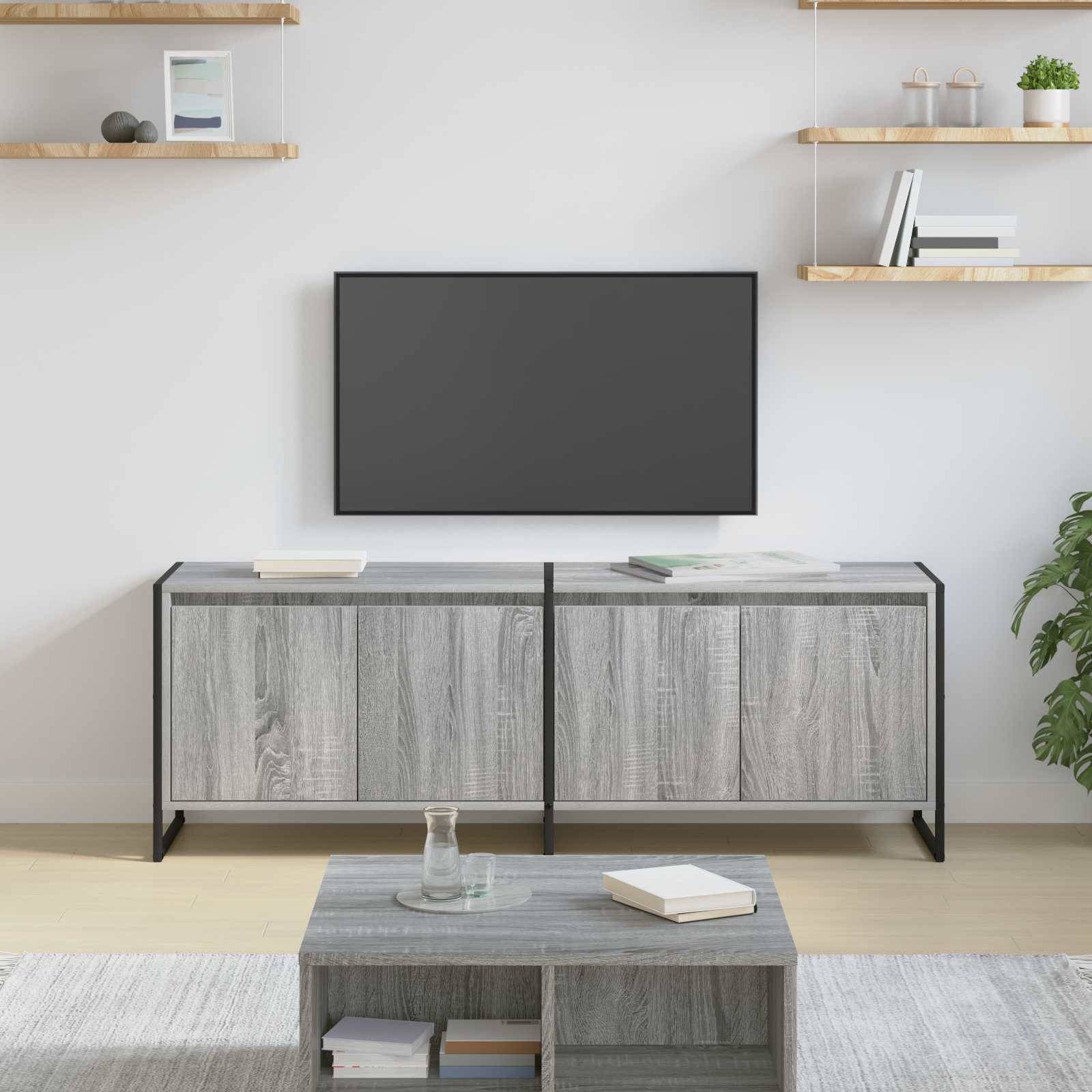 vidaXL TV-Schränk Graues Sonoma 140 x 36 x 49,5 cm Holzwerkstoff