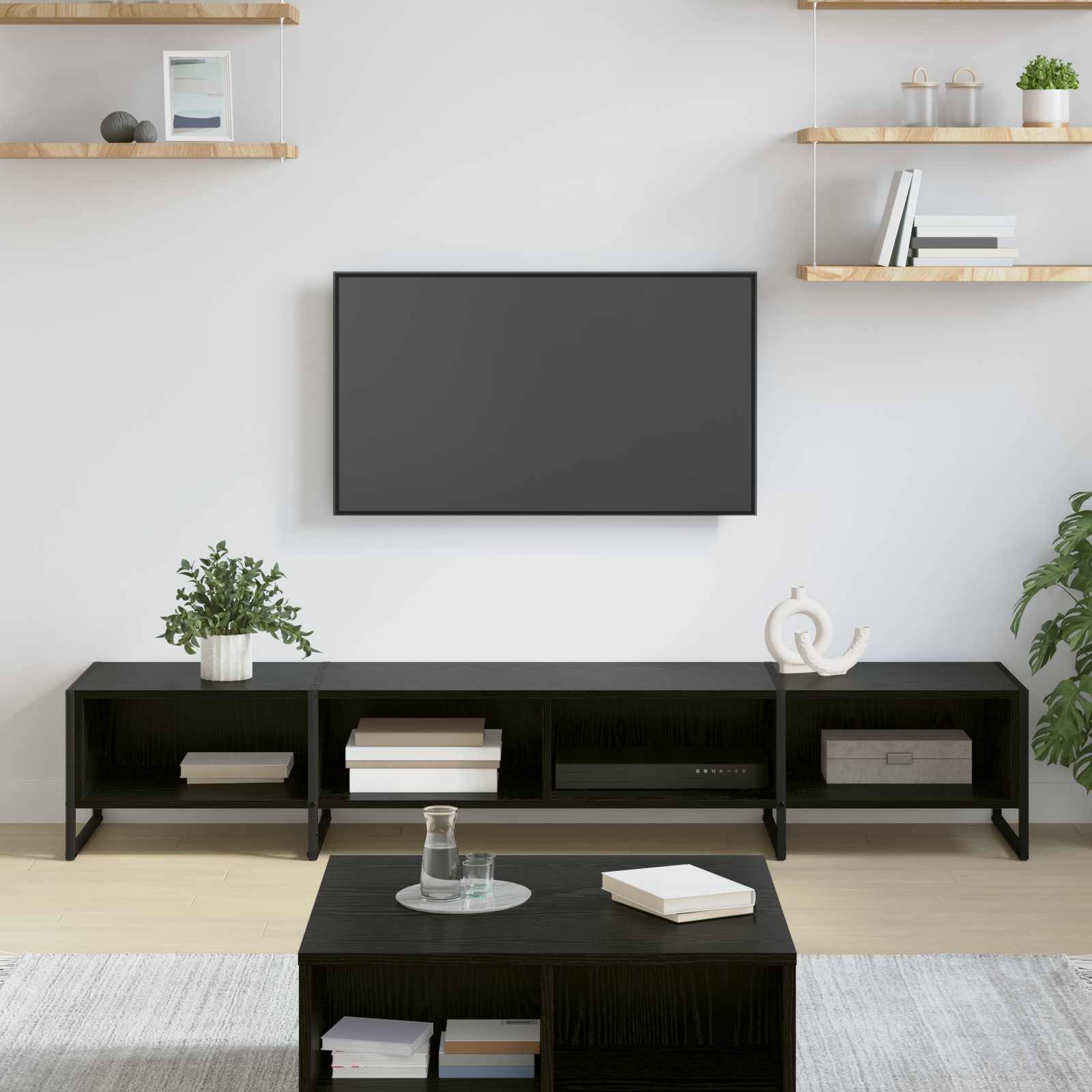 vidaXL TV-Schränk Schwarz Eichen-Optik 170,5 x 36 x 30,5 cm