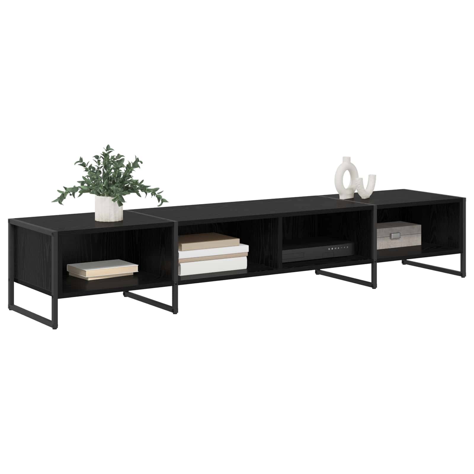 vidaXL TV-Schränk Schwarz Eichen-Optik 170,5 x 36 x 30,5 cm
