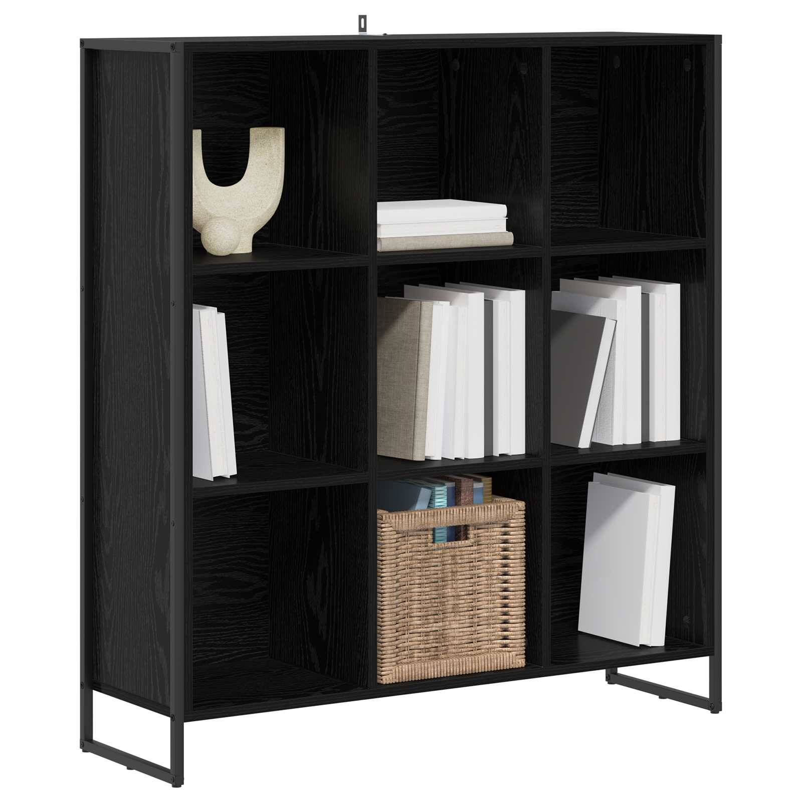 vidaXL Bücherregal Schwarz Eichen-Optik 99,5 x 30 x 108,5 cm