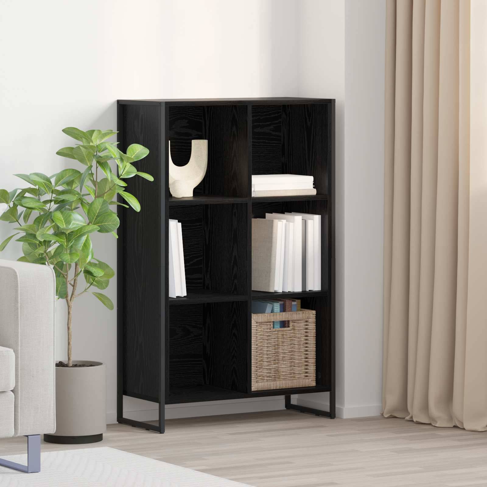 vidaXL Bücherregal Schwarz Eichen-Optik 99,5 x 30 x 108,5 cm