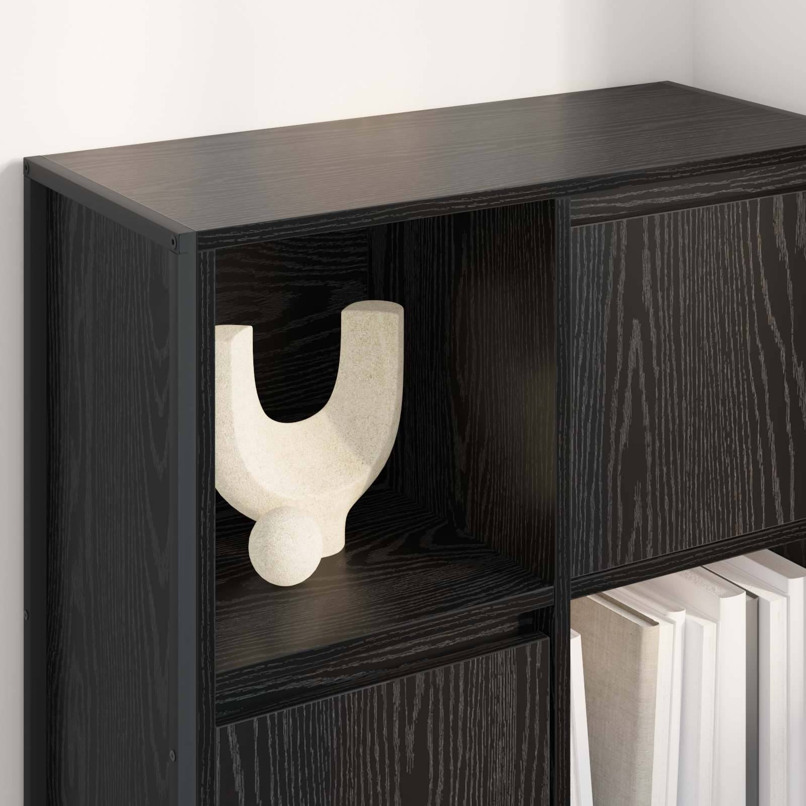 vidaXL Bücherregal Schwarz Eichen-Optik 68 x 30 x 108.5 cm