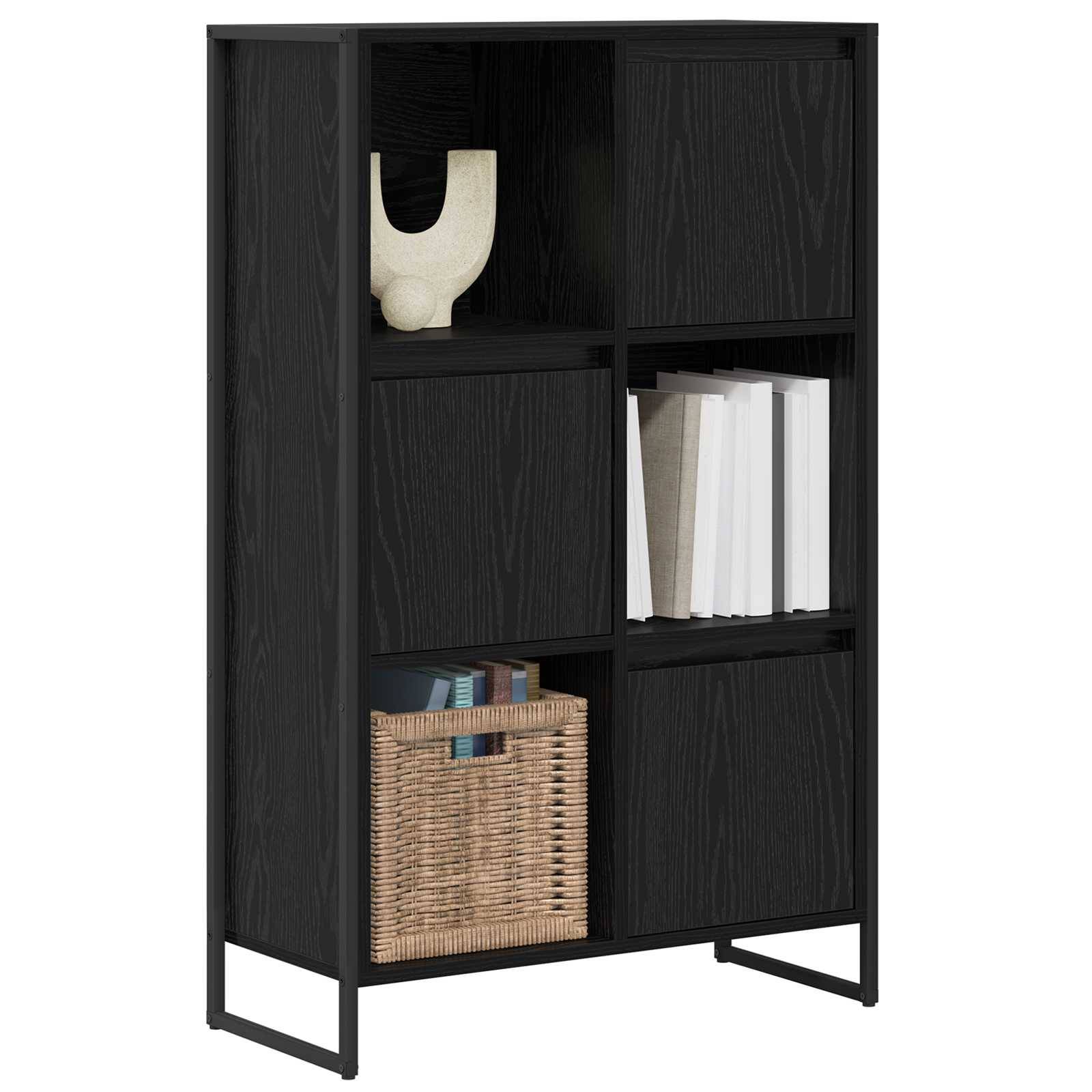 vidaXL Bücherregal Schwarz Eichen-Optik 68 x 30 x 108.5 cm