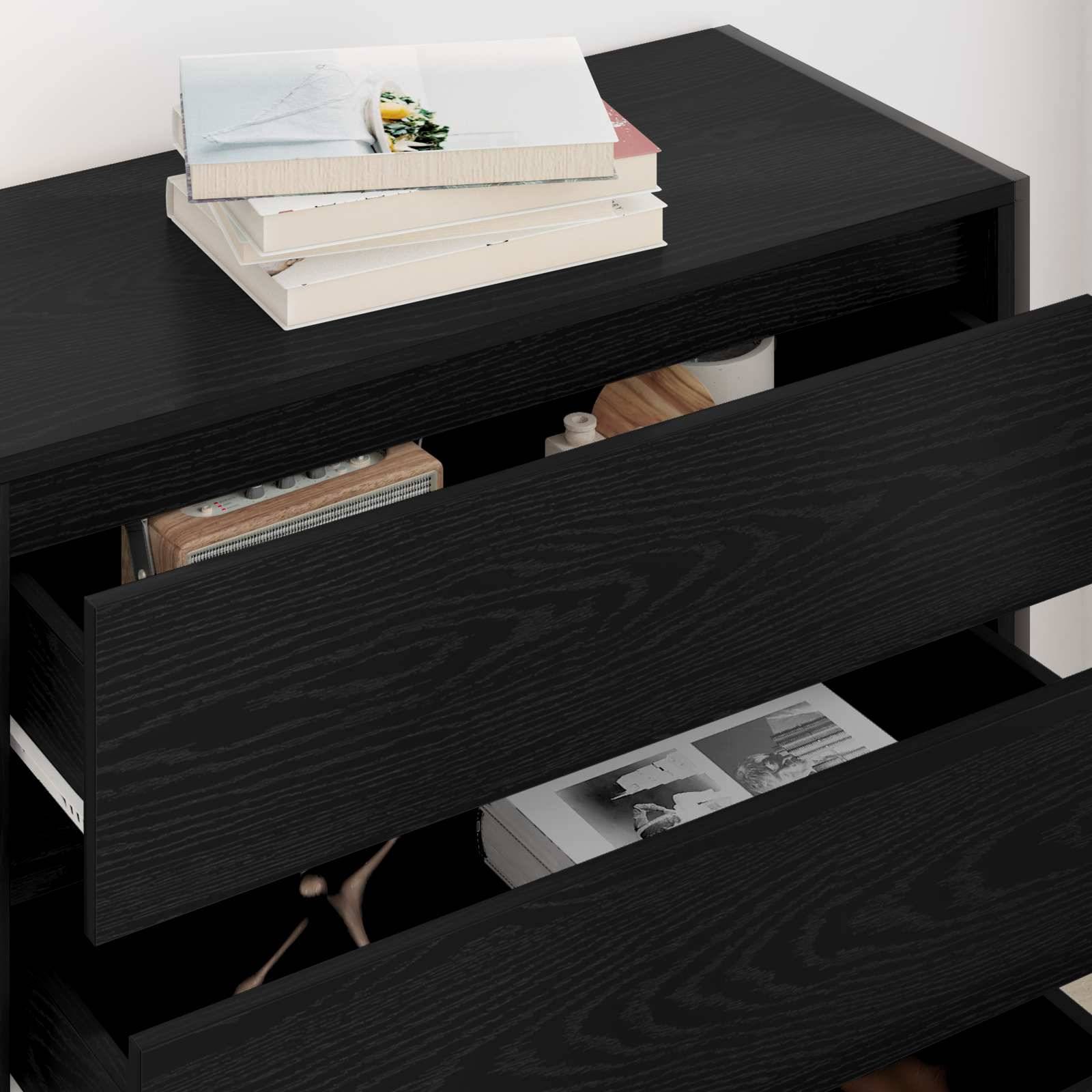 vidaXL Sideboard Schwarz Eichen-Optik 79 x 36 x 75.5 cm Holzwerkstoff