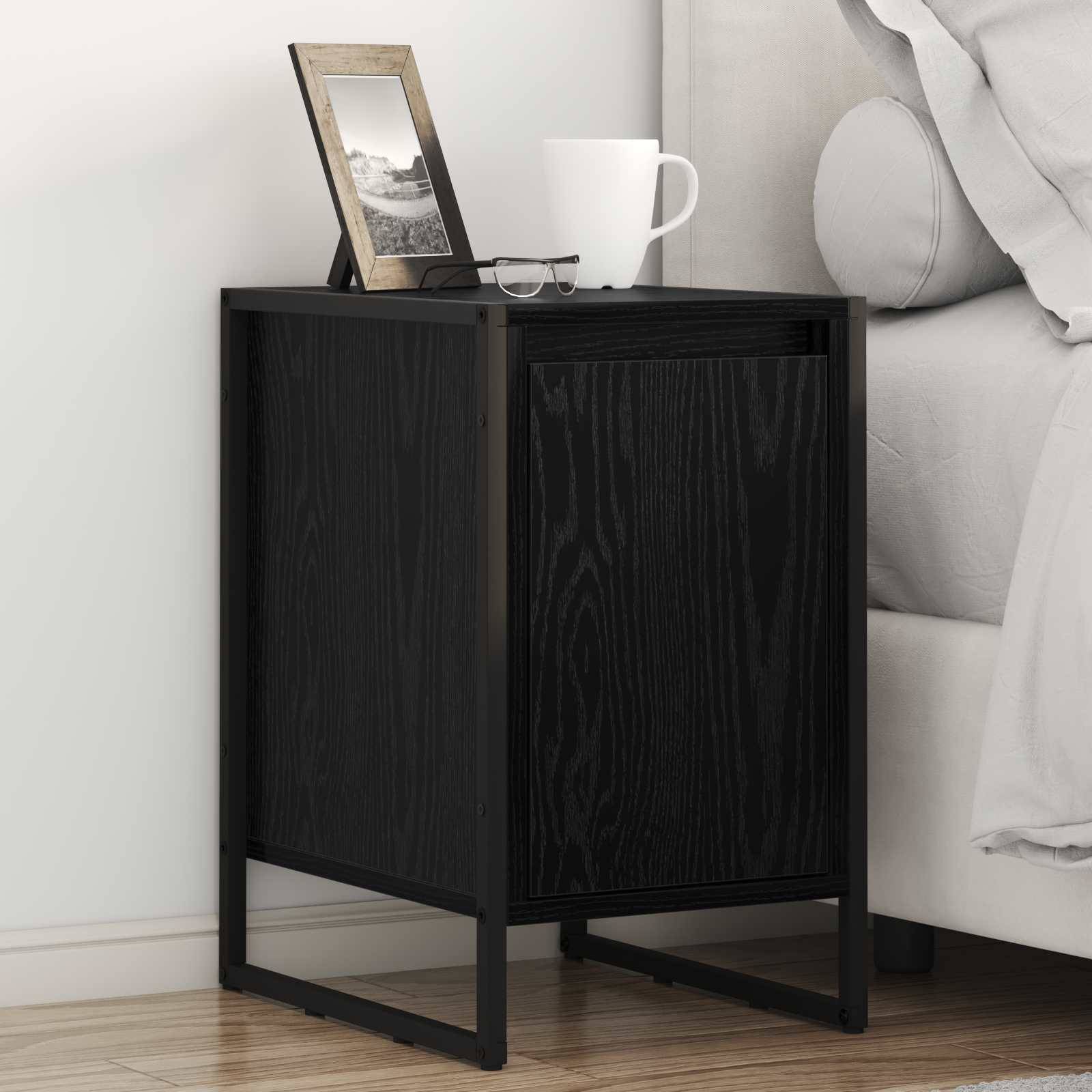 vidaXL Nachttisch Schwarz Eichen-Optik 39,5 x 30 x 50 cm Holzwerkstoff