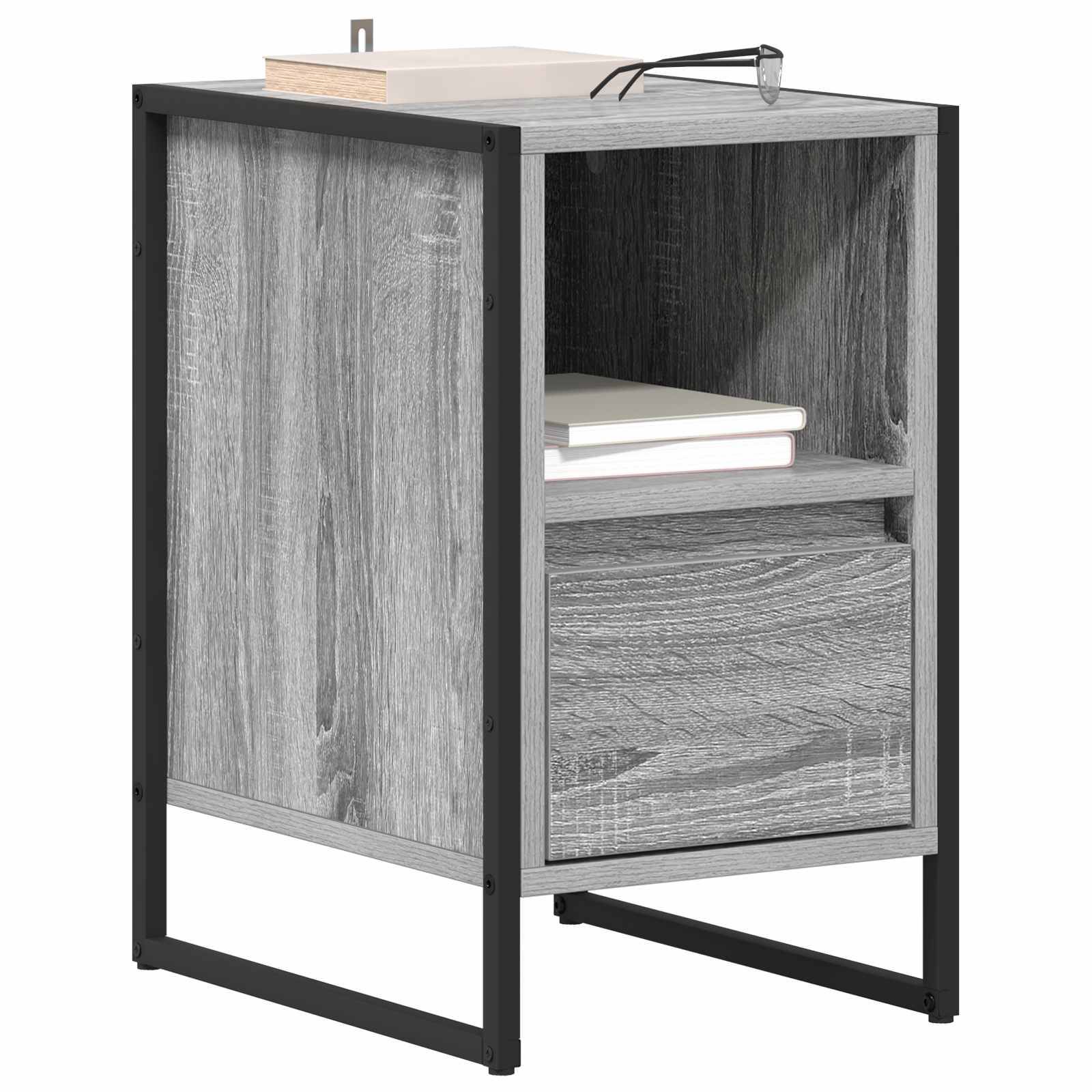 vidaXL Nachttisch Graues Sonoma 39,5 x 30 x 50 cm Holzwerkstoff
