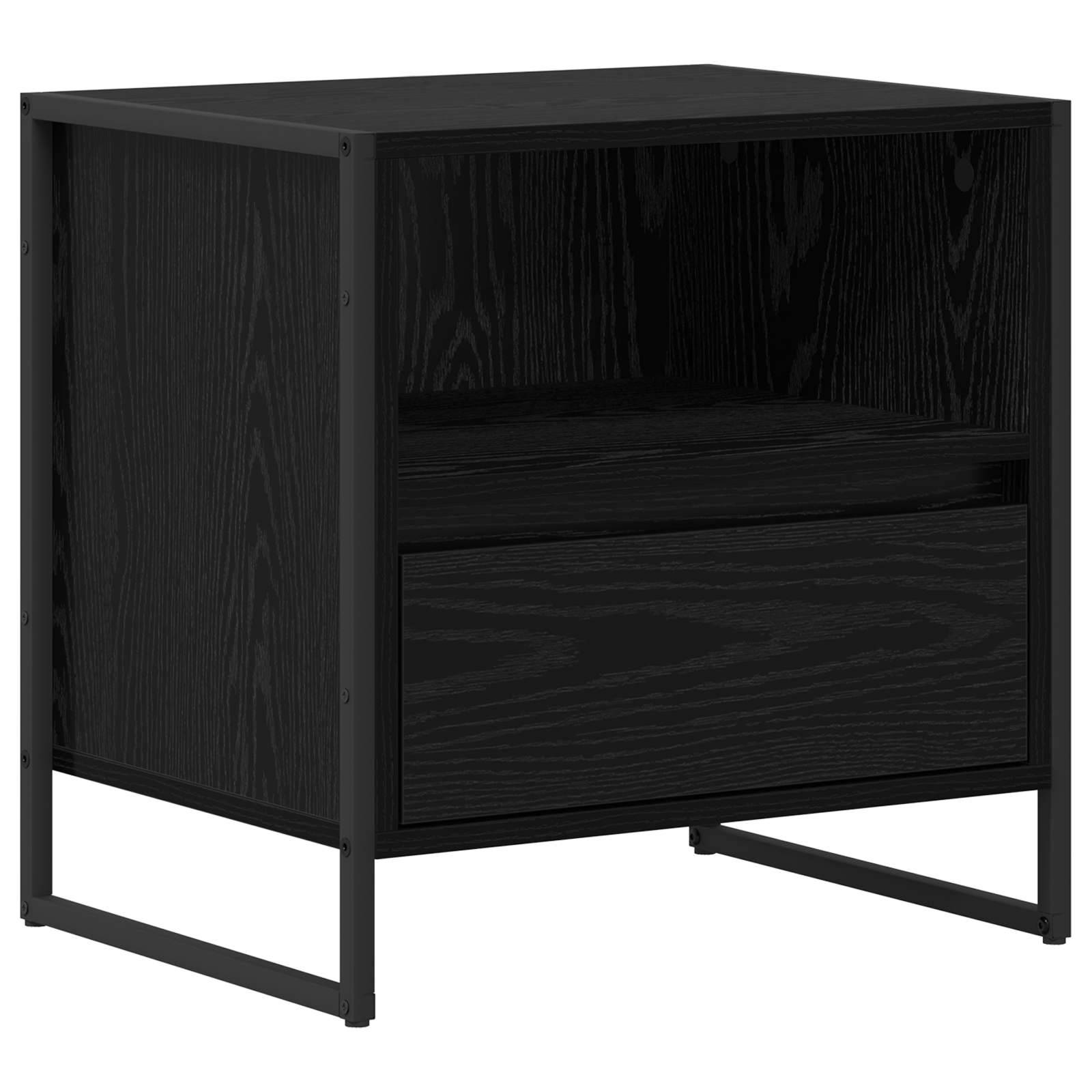 vidaXL Nachttisch Schwarz Eichen-Optik 50 x 39,5 x 50 cm Holzwerkstoff