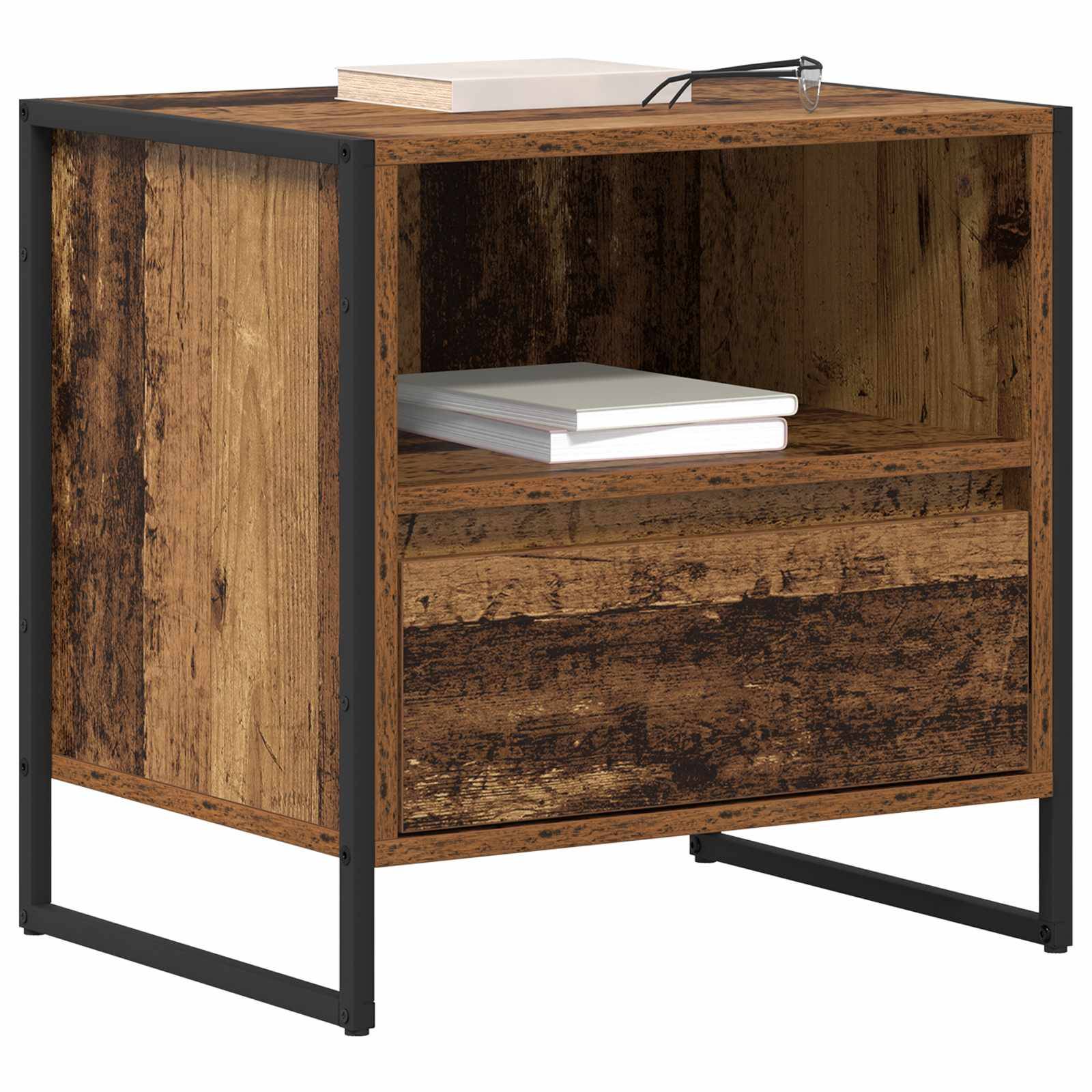 vidaXL Nachttisch Altholz 50 x 39,5 x 50 cm Holzwerkstoff