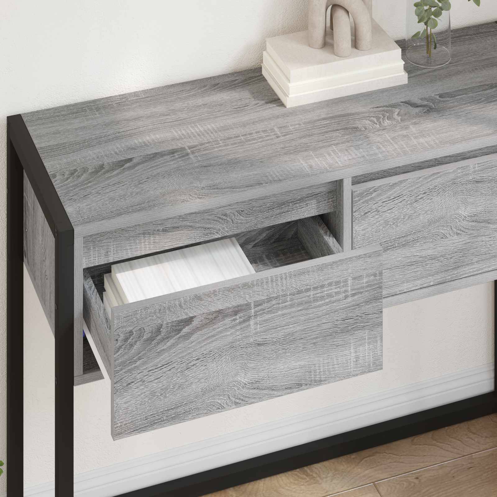 vidaXL Beistelltisch Graues Sonoma 100 x 36 x 75 cm Holzwerkstoff