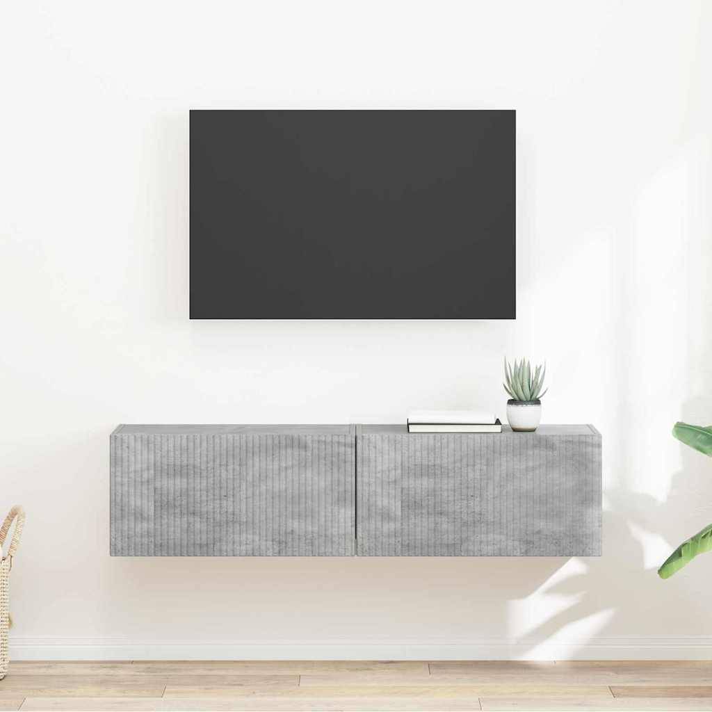 vidaXL TV-Wandschrank 2 pcs Beton 60 x 31 x 29,5 cm Holzwerkstoff