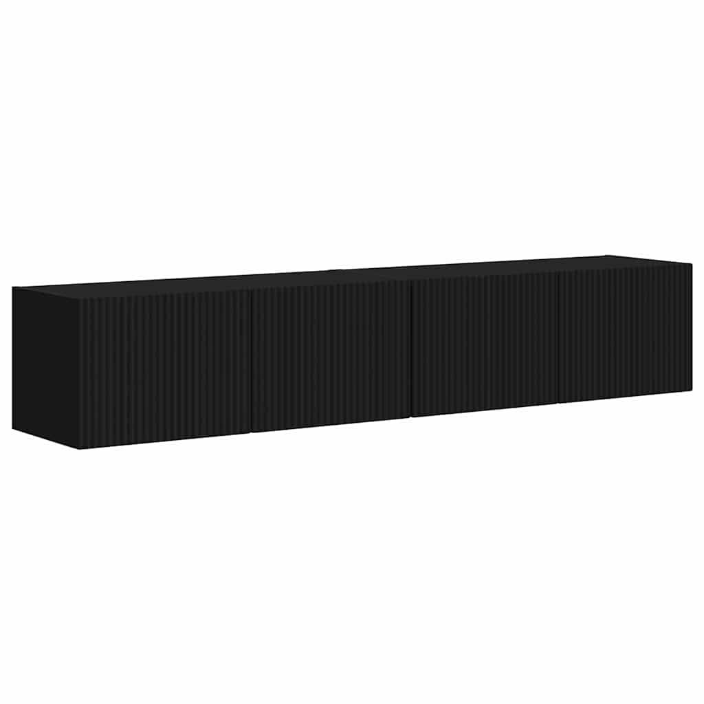 vidaXL TV-Wandschrank 2 pcs Schwarz 60 x 31 x 29,5 cm Holzwerkstoff