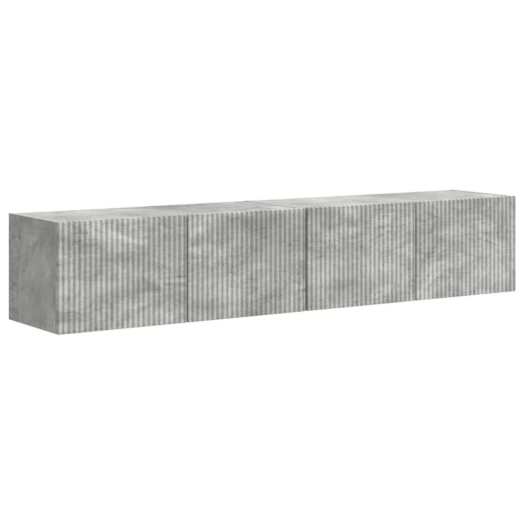 vidaXL TV-Wandschrank 2 pcs Beton 78,5 x 31 x 29,5 cm Holzwerkstoff