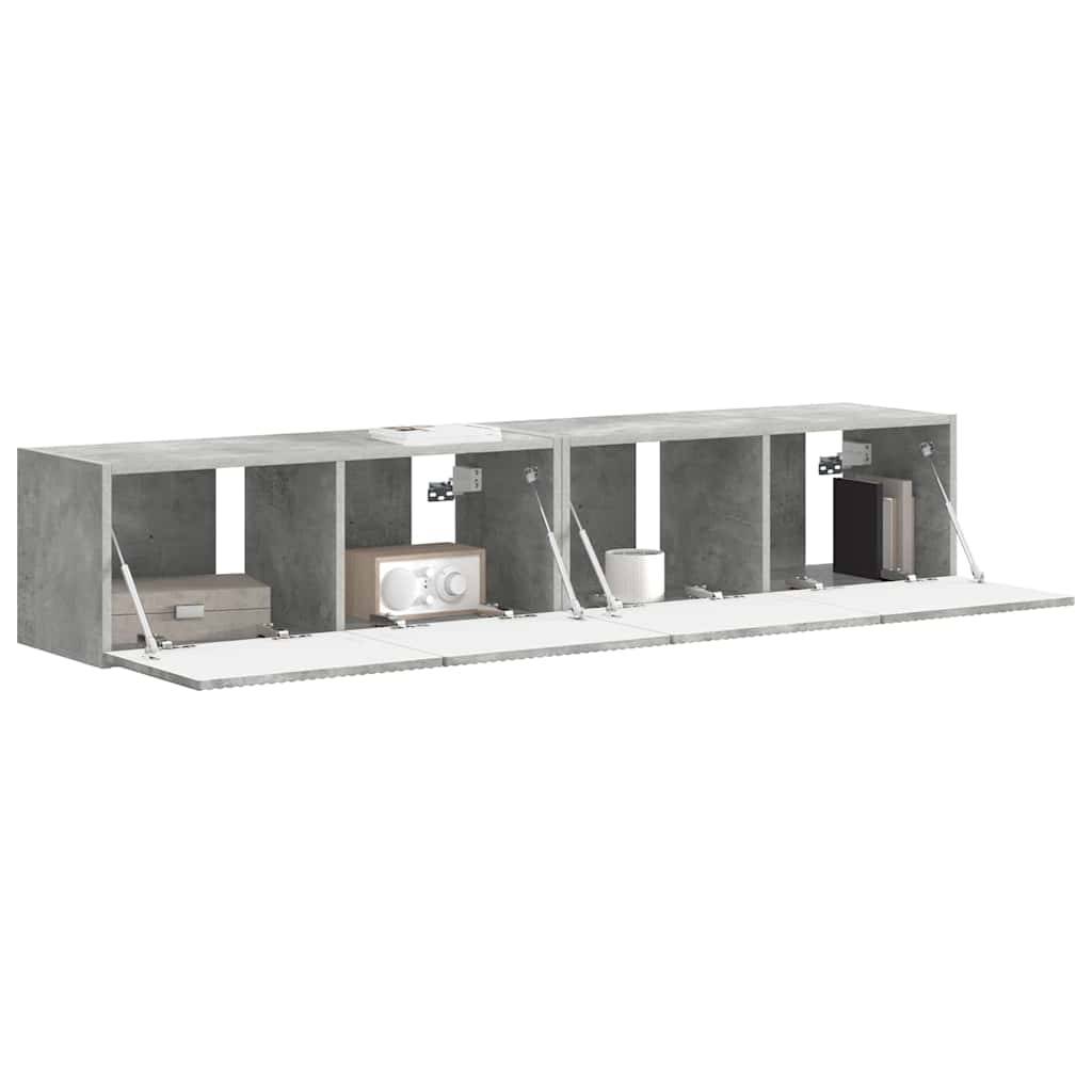 vidaXL TV-Wandschrank 2 pcs Beton 78,5 x 31 x 29,5 cm Holzwerkstoff