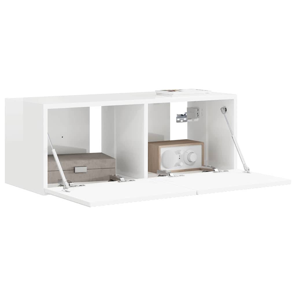 vidaXL TV-Wandschrank Glänzend Weiß 78,5 x 31 x 29,5 cm Holzwerkstoff