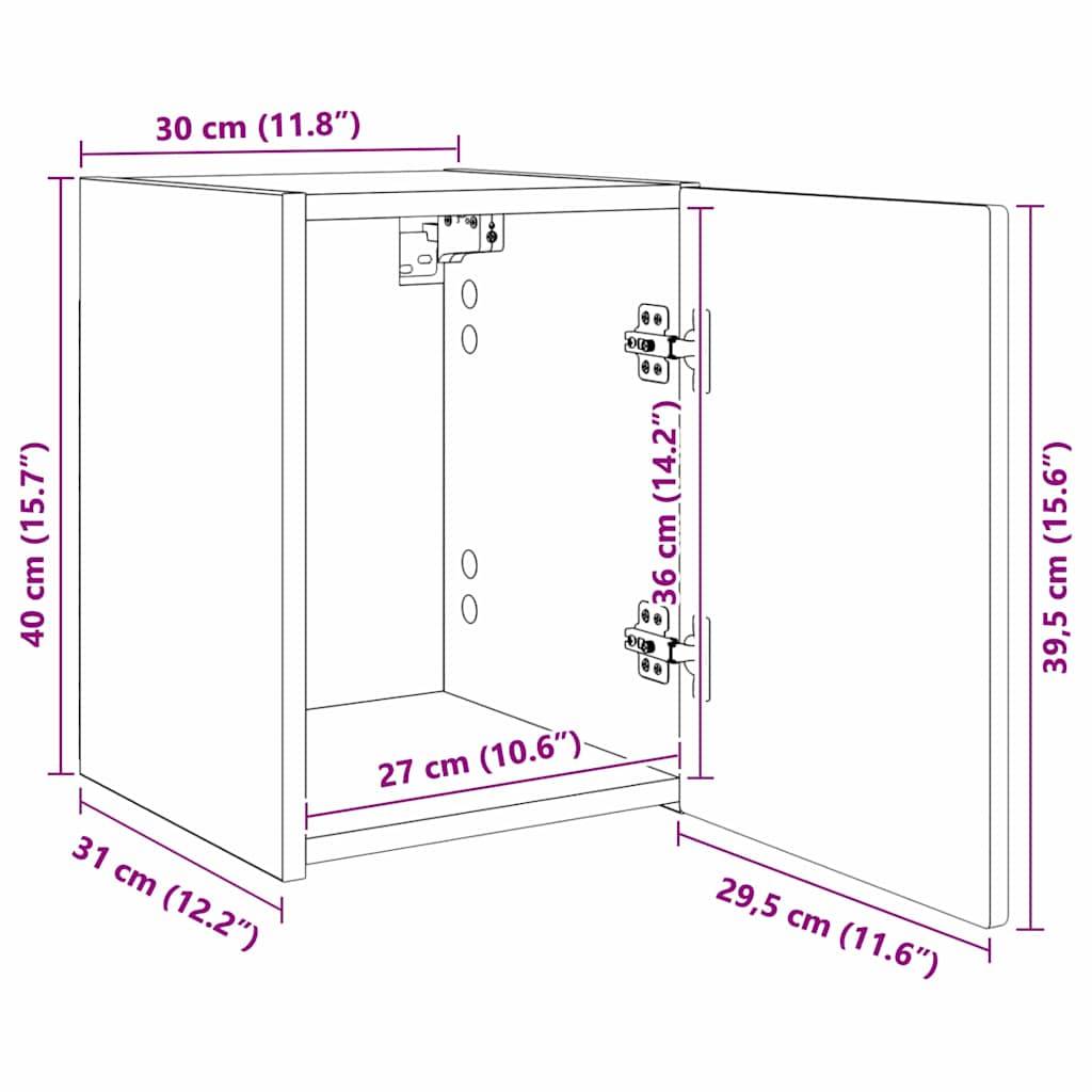 vidaXL TV-Wandschrank 2 pcs Weiß 30 x 31 x 40 cm Holzwerkstoff