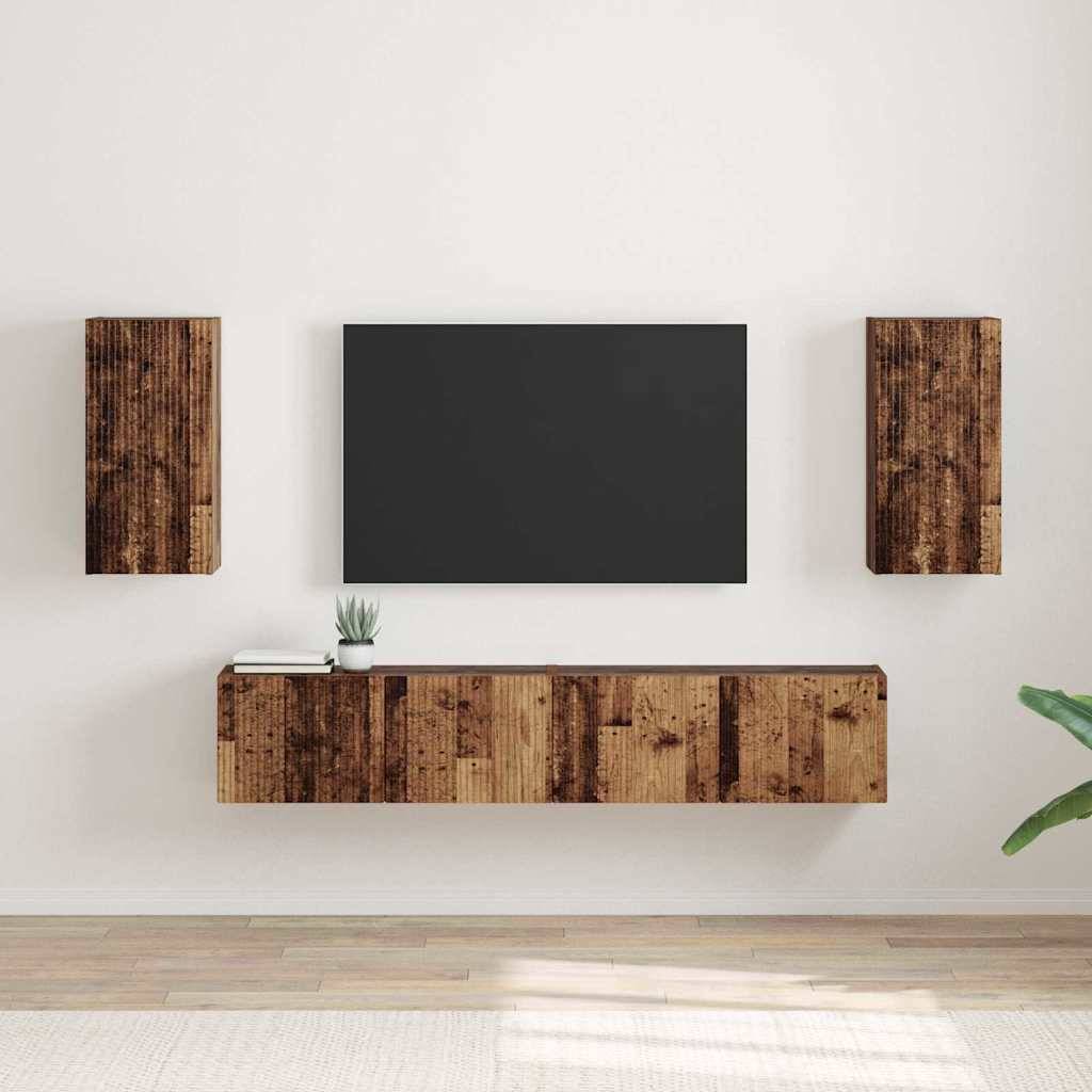 vidaXL TV-Wandschrank 2 pcs Altholz 30 x 31 x 60 cm Holzwerkstoff