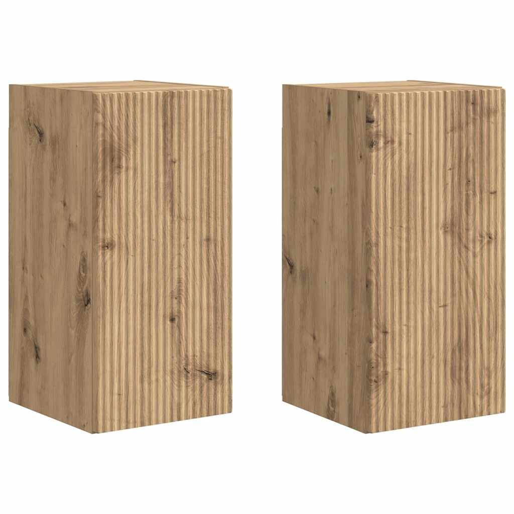 vidaXL TV-Wandschrank 2 pcs Kunsthandwerk Eiche 30 x 31 x 60 cm