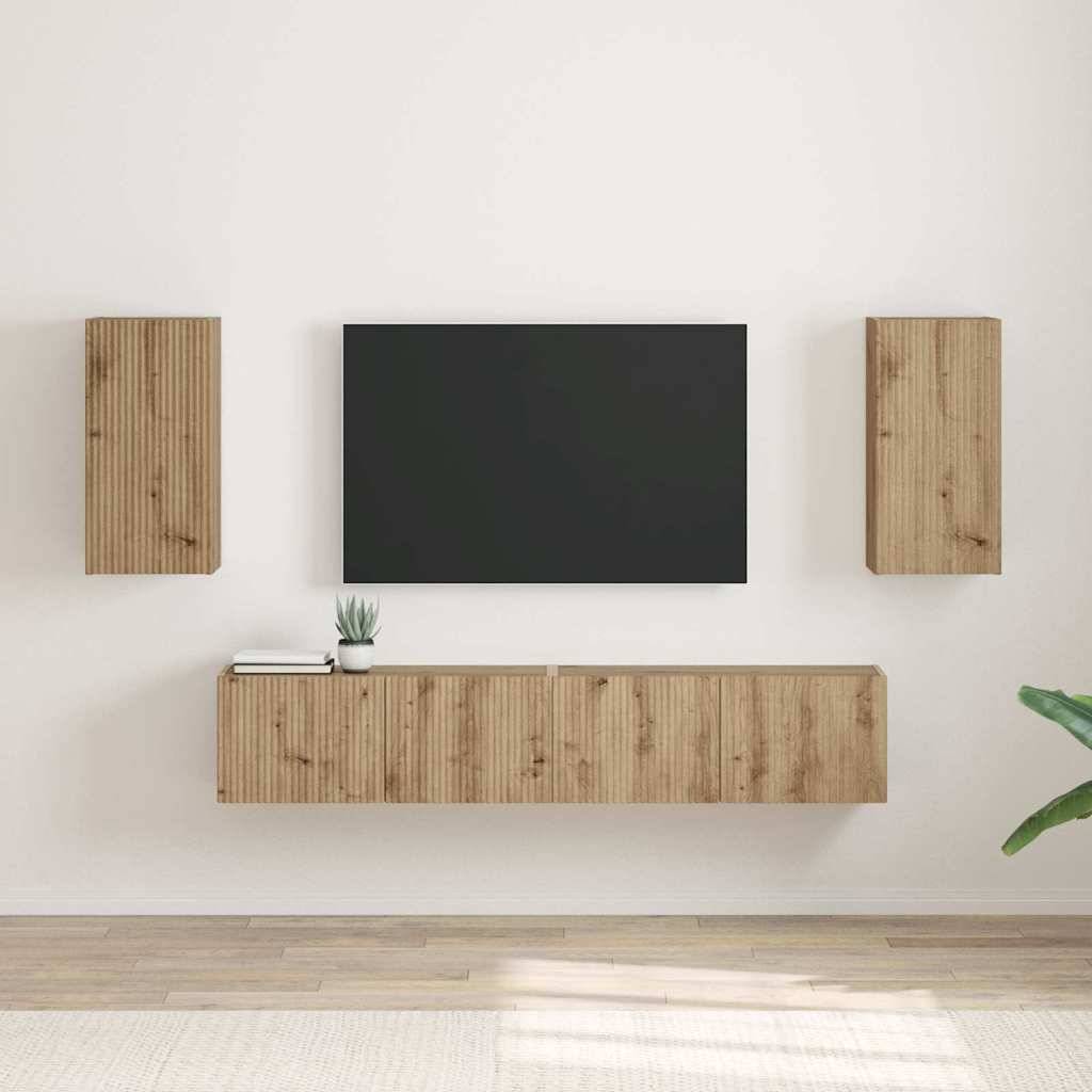 vidaXL TV-Wandschrank 2 pcs Kunsthandwerk Eiche 30 x 31 x 60 cm