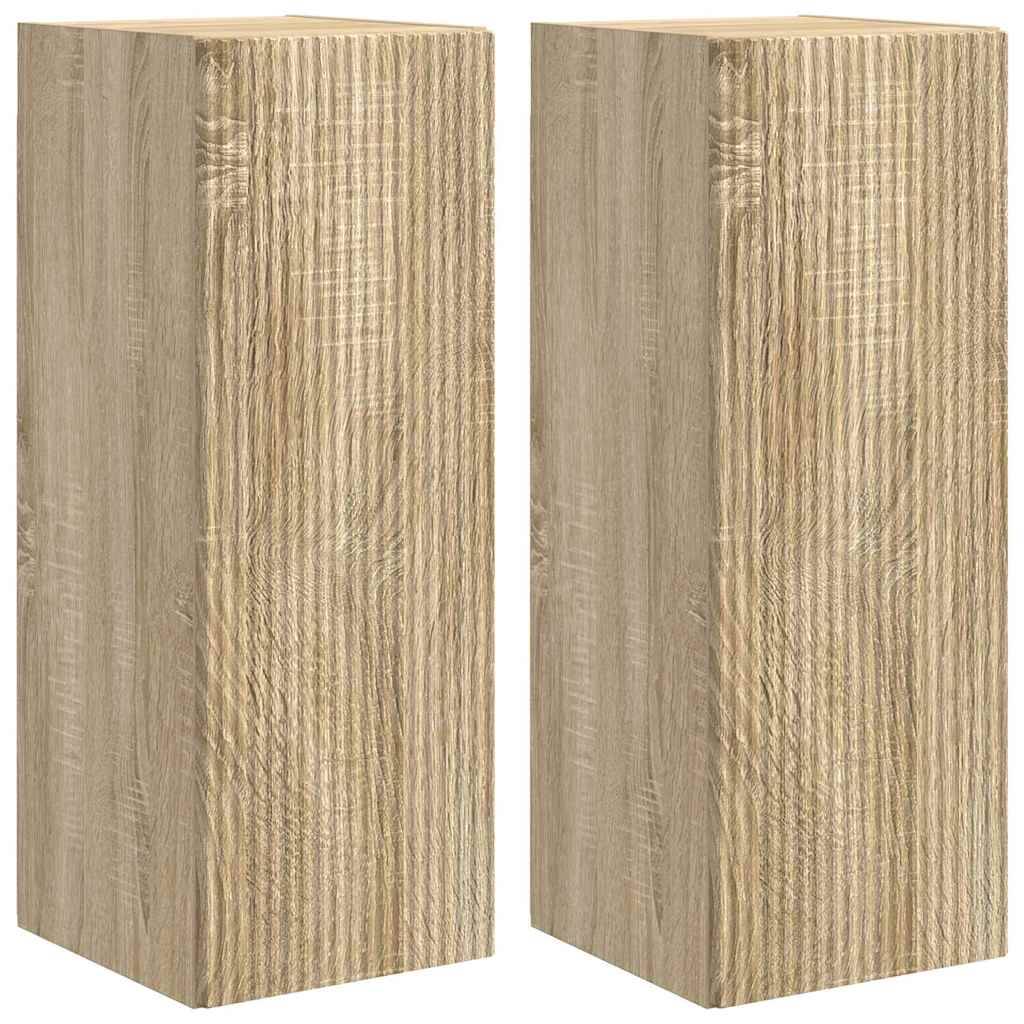 vidaXL TV-Wandschrank 2 pcs Sonoma 30 x 31 x 80 cm Holzwerkstoff