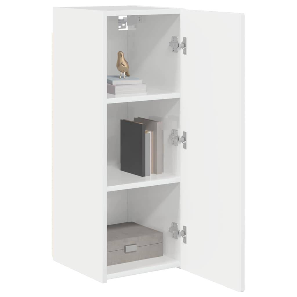 vidaXL TV-Wandschrank Wandmontiert 2 pcs Glänzend Weiß 30 x 31 x 80 cm