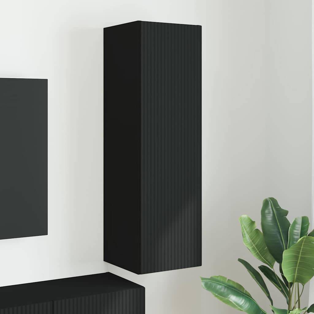 vidaXL TV-Wandschrank Schwarz 30 x 31 x 100 cm Holzwerkstoff