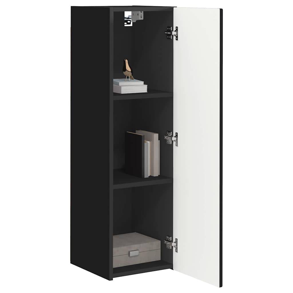 vidaXL TV-Wandschrank 2 pcs Schwarz 30 x 31 x 100 cm Holzwerkstoff