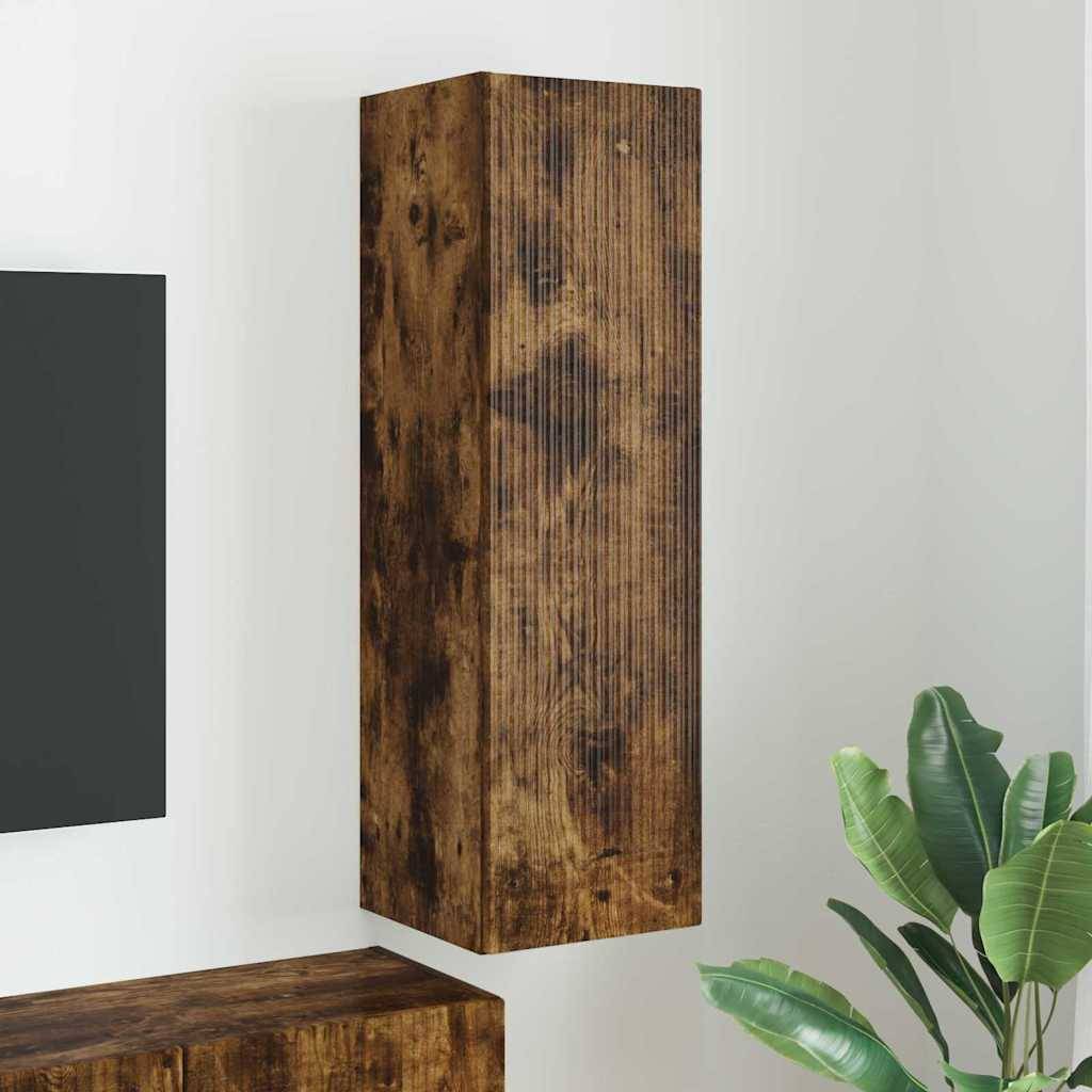 vidaXL TV-Wandschrank Geräucherte Eiche 30 x 31 x 100 cm Holzwerkstoff