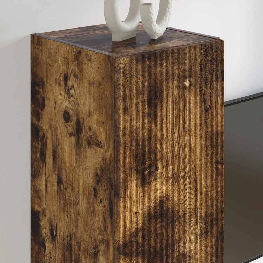 vidaXL TV-Wandschrank Geräucherte Eiche 30 x 31 x 100 cm Holzwerkstoff