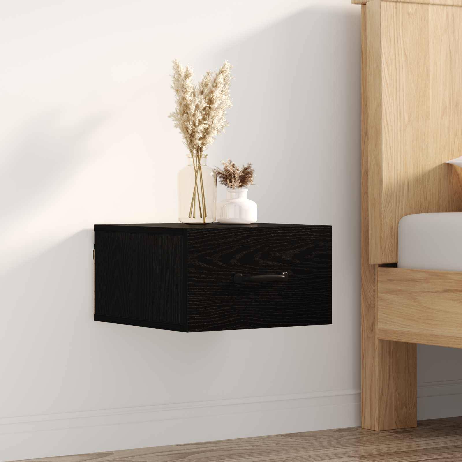 vidaXL Nachttisch Schwarz Eichen-Optik 35 x 35 x 20 cm Holzwerkstoff